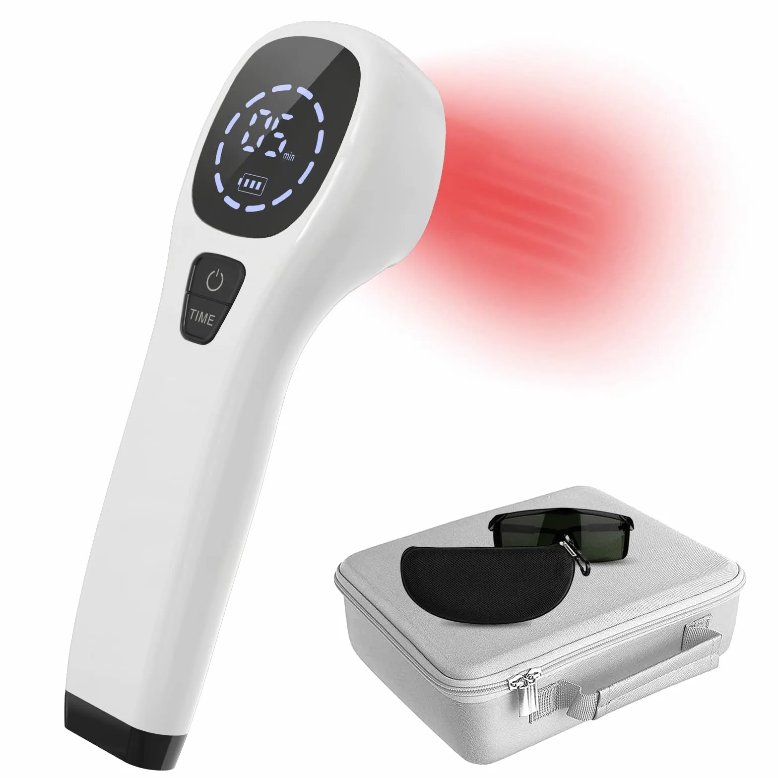 iKeener Terapia Luce Rossa Dispositivo,FDA Approvata Attrezzatura Alleviare Portatile Dolore,Terapia Laser Freddo Apparecchio per Schiena,Viso,Corpo,Muscoli,Ginocchio,Spalla,con Occhiali(4x808nm)