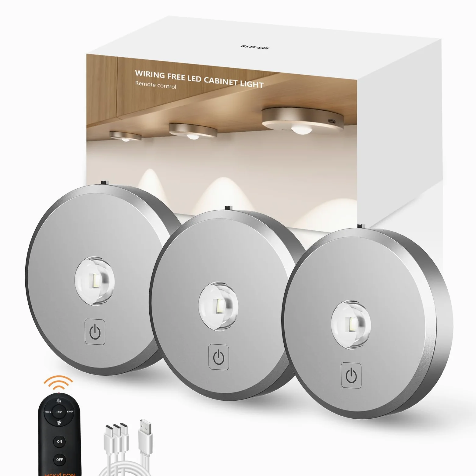 illuminazione a LED per vetrine senza fili con telecomando, faretti LED ricaricabili da 2000 mAh, 3 temperature di colore dimmerabili, luce sottopensile, luce per armadio, sottopensile cucina