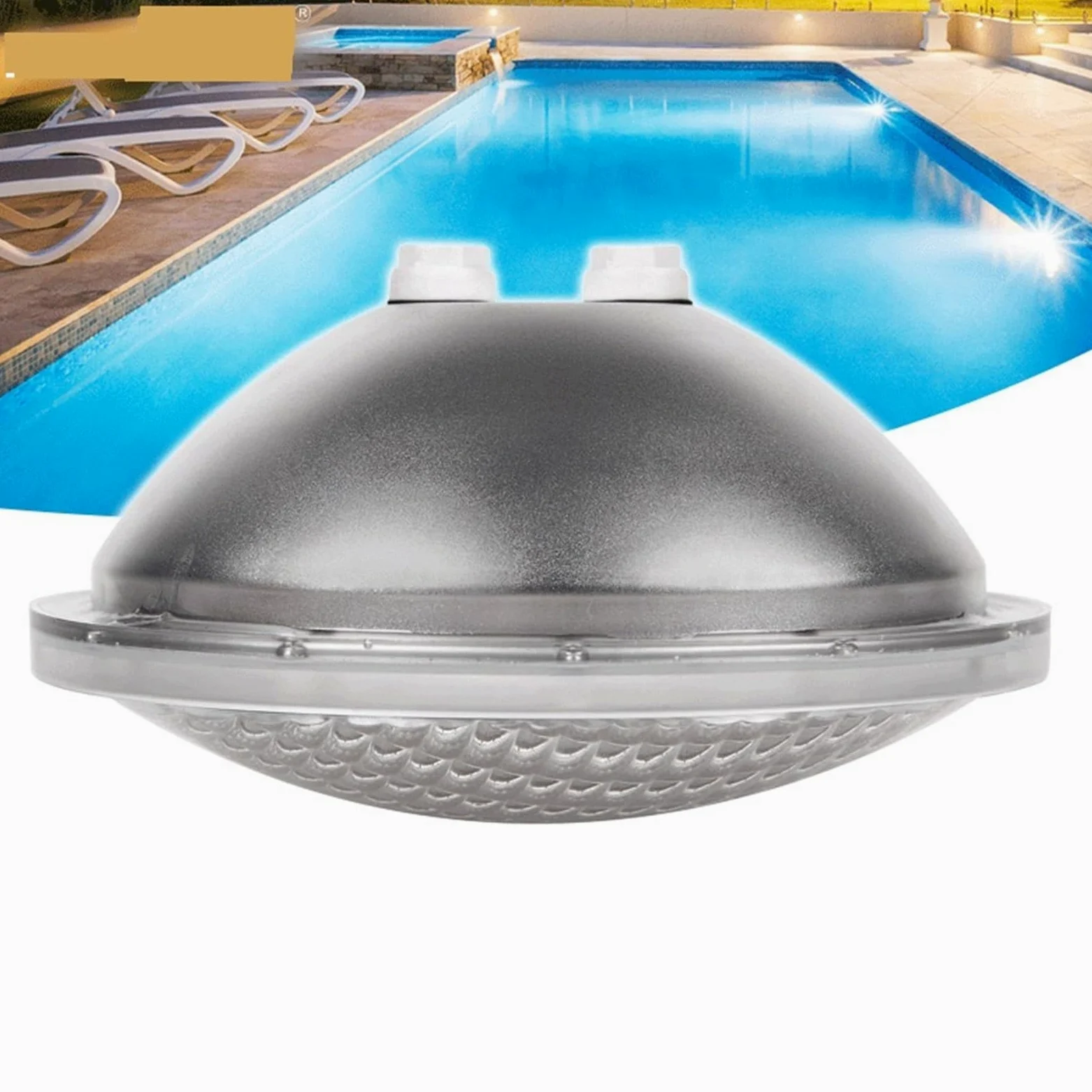 EDEDE Luci Piscina, Luci subacquee Colorate a LED Luci for Piscina Guscio in Acciaio Inossidabile Luci subacquee PAR56 Sorgente Luminosa Alternativa(Noir,PAR56H 18W)