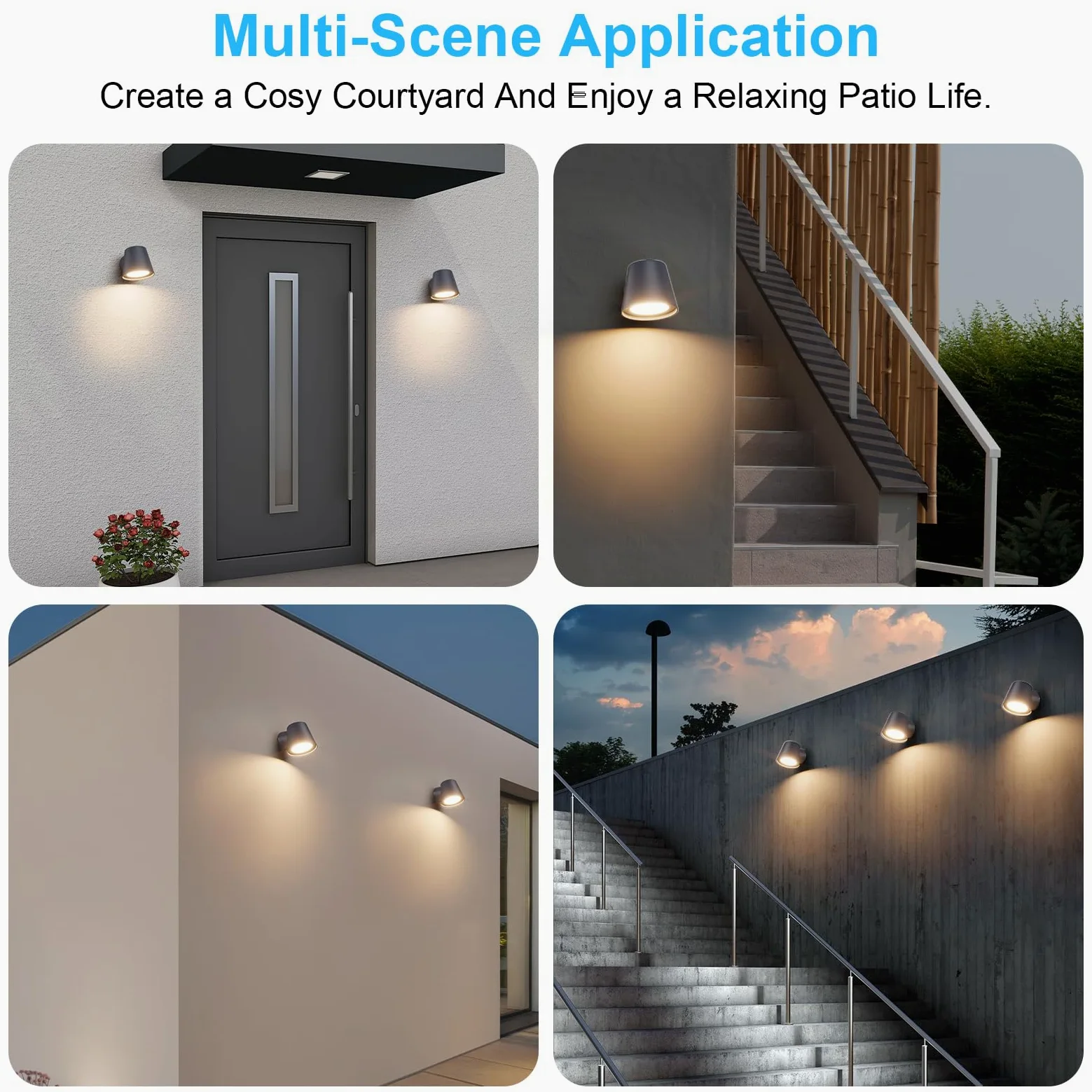 Klighten 2 Pezzi Lampada da Parete GU10 Esterni/Interni, Moderna Applique da Esterno, IP65 Luci da parete in Alluminio+PC, per Giardino Balcone Ingressi, Lampadina non Inclusa, Antracite