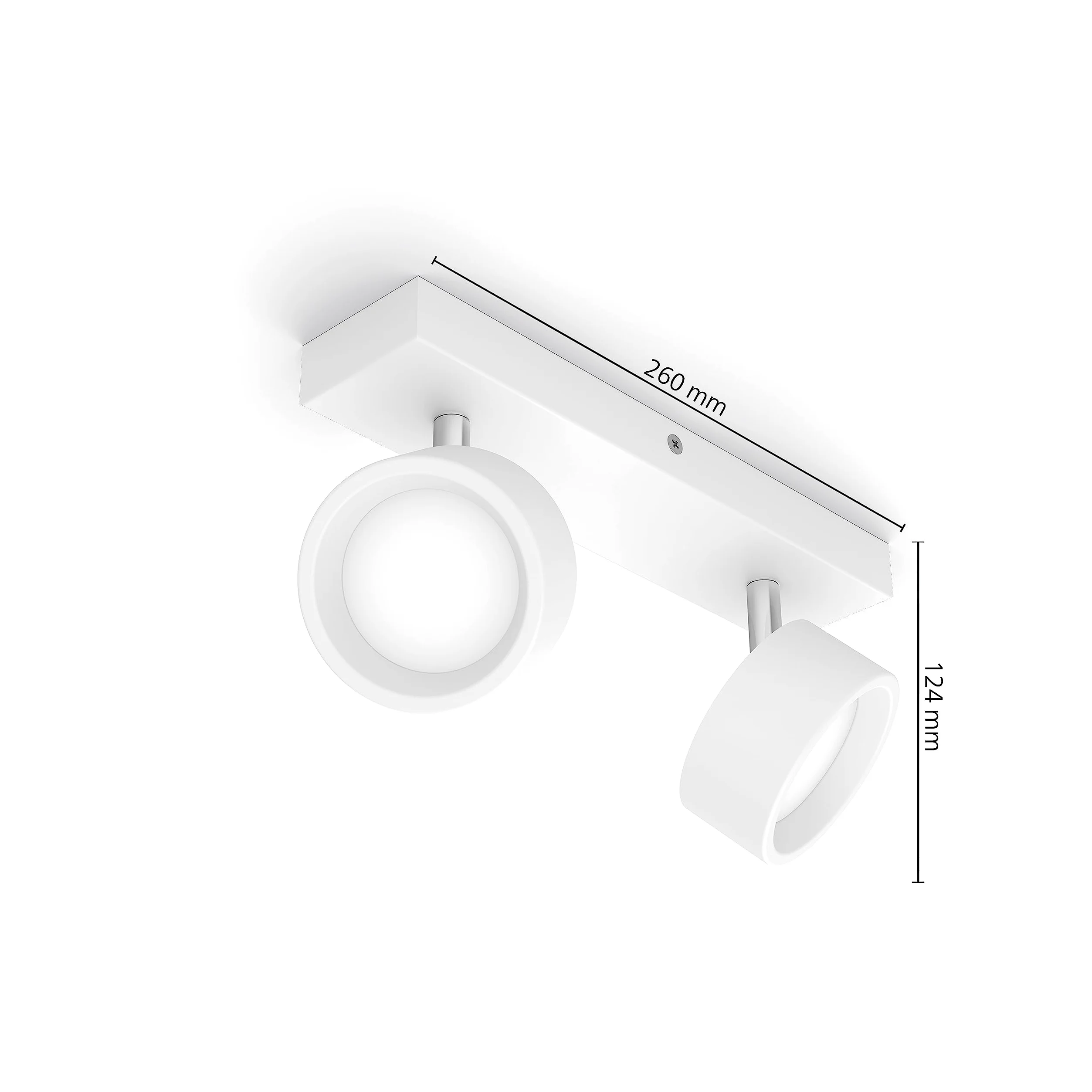 Philips LED Lampada a Faretto Bracia, Luce Calda, 5.5W, 2 Punti Luce, Orientabile, Bianco