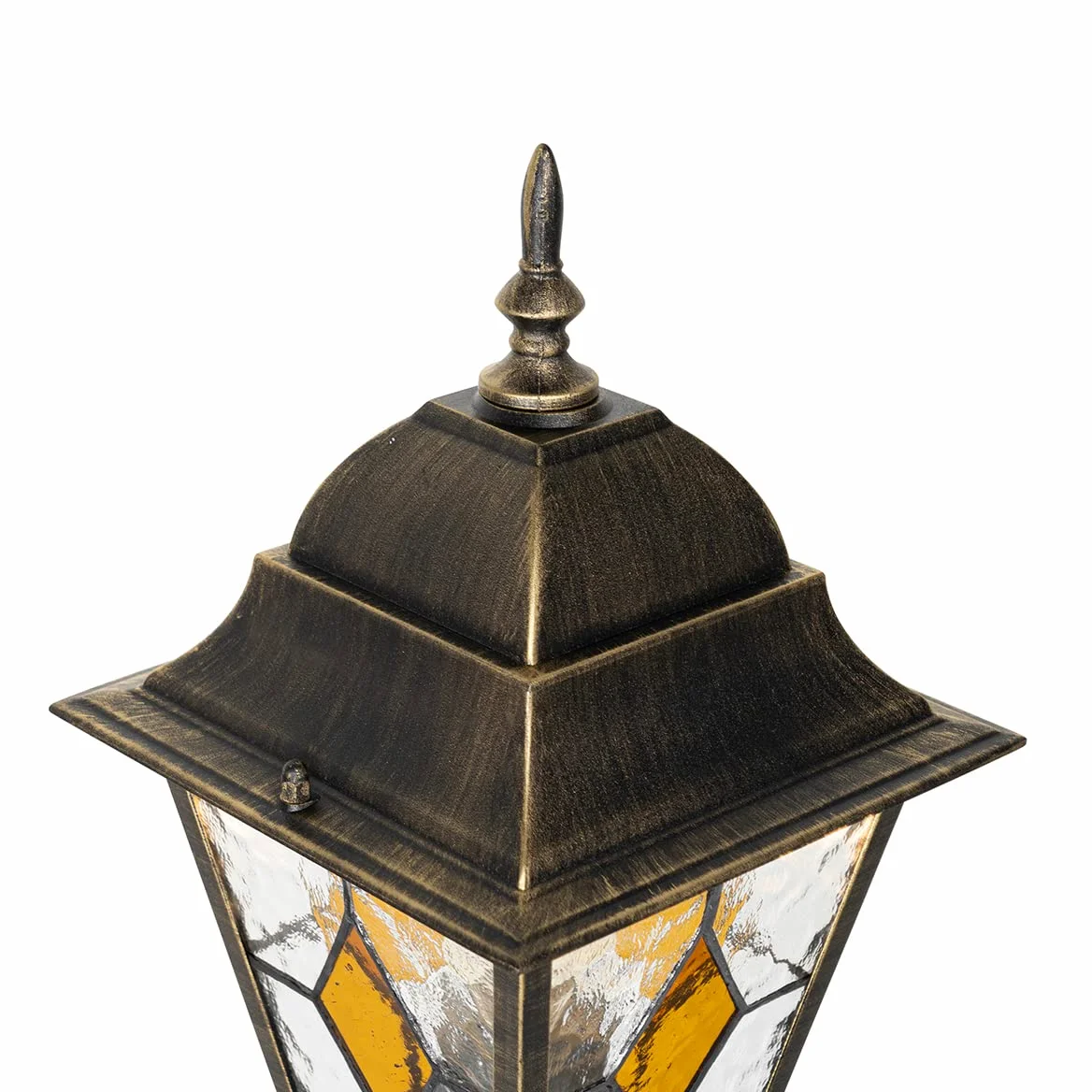 Qazqa antigua - Palo da giardino Classico - 1 luce - Ø 18.4 cm - Oro - Design I Rustico - Illuminazione esterna