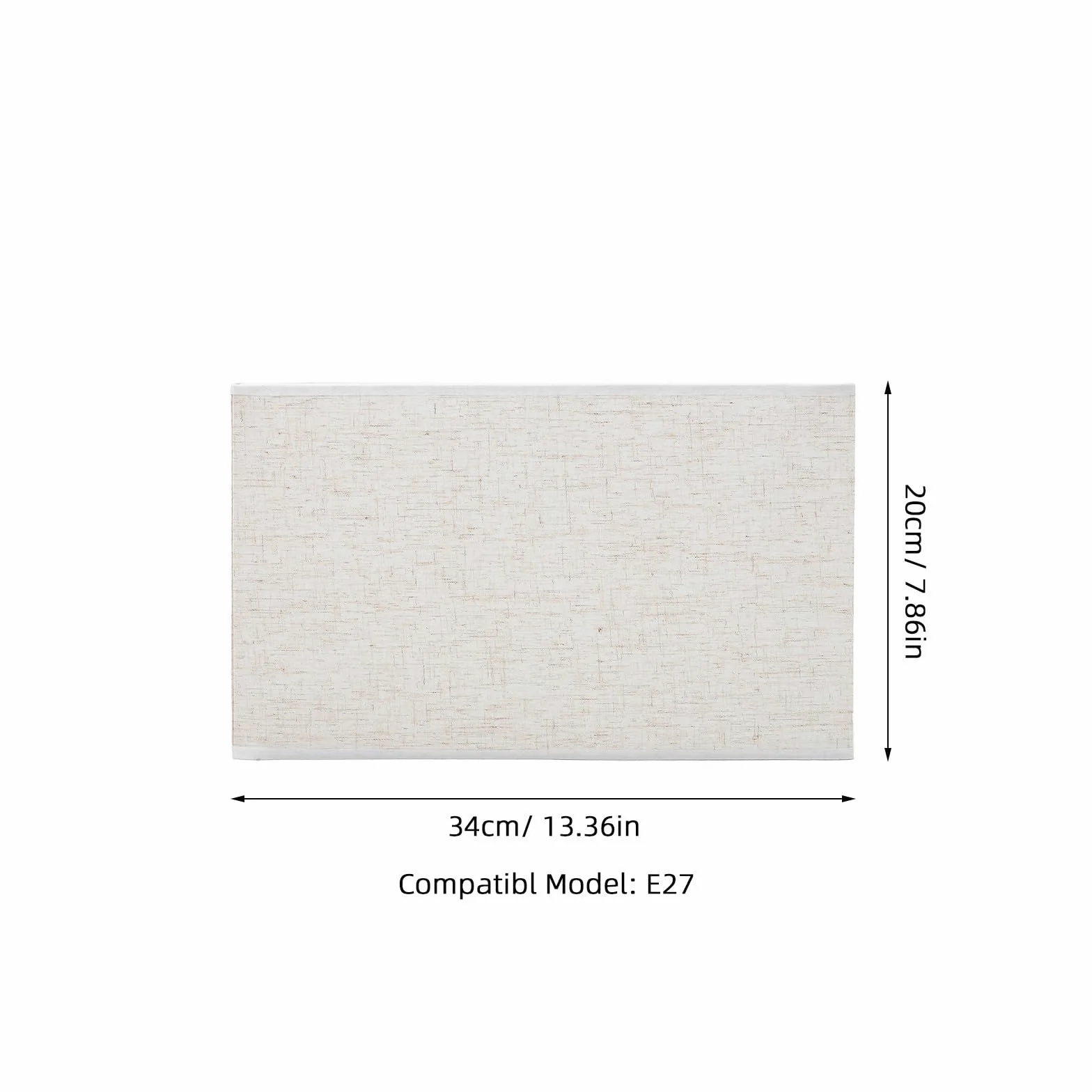 Paralume e Ferro Rettangolare in Lino Beige Protezione Luce, Facile da Installare per Arredamento Elegante e Moderno per Lampada da Tavolo