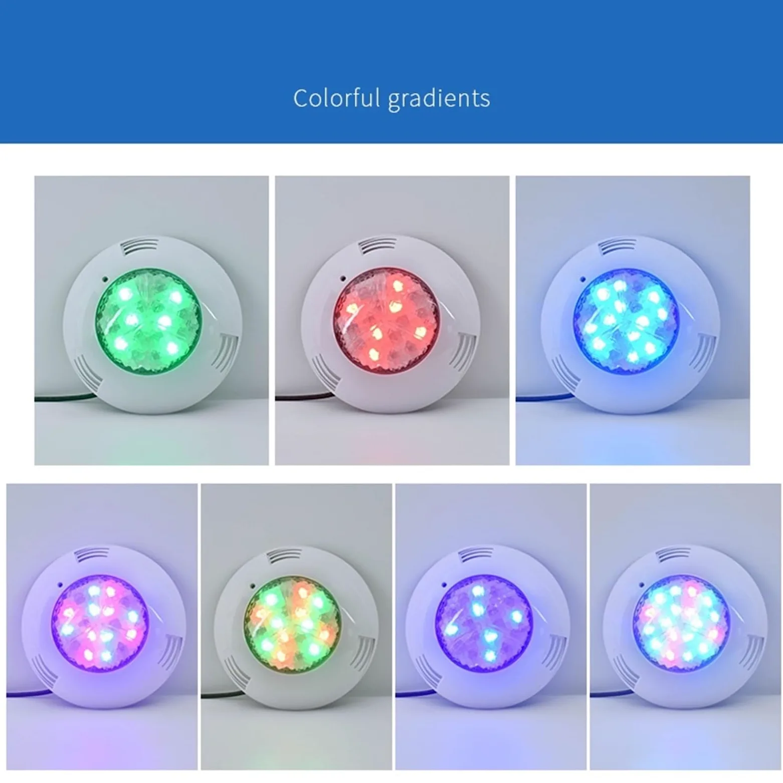 EDEDE Luci Piscina, Luce Subacquea a LED Luce Esterna Impermeabile IP68 Luce for Piscina 12V Telecomando Wireless Luce Colorata RGB for Piscina(500mm,230mm-9W)