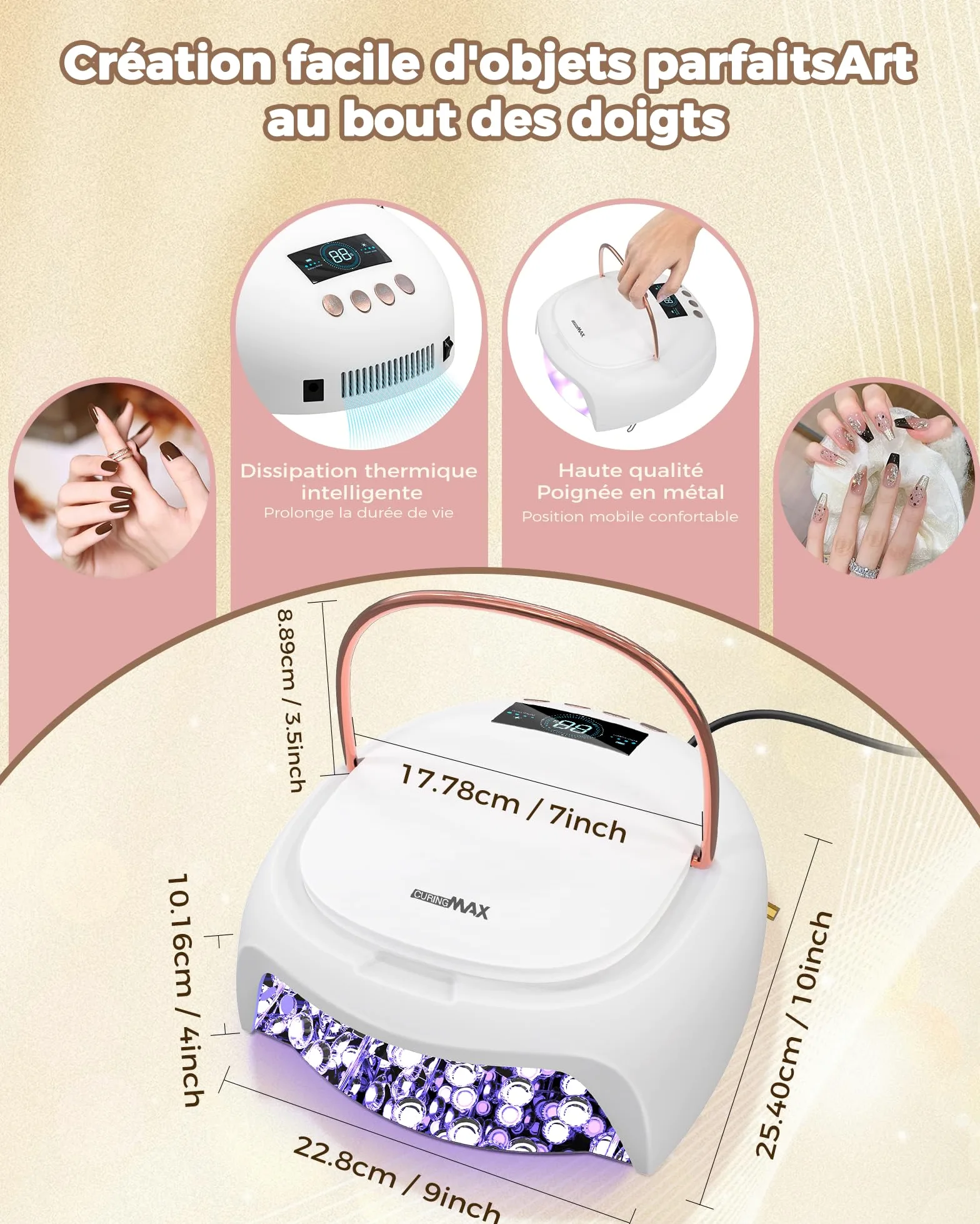 NAILGIRLS Lampada UV per unghie, lampada UV per unghie, 10/30/60/99s, timer professionale per unghie, lampada a LED, lampada UV LED, lampada per unghie in gel, per unghie in gel, per dita dei piedi