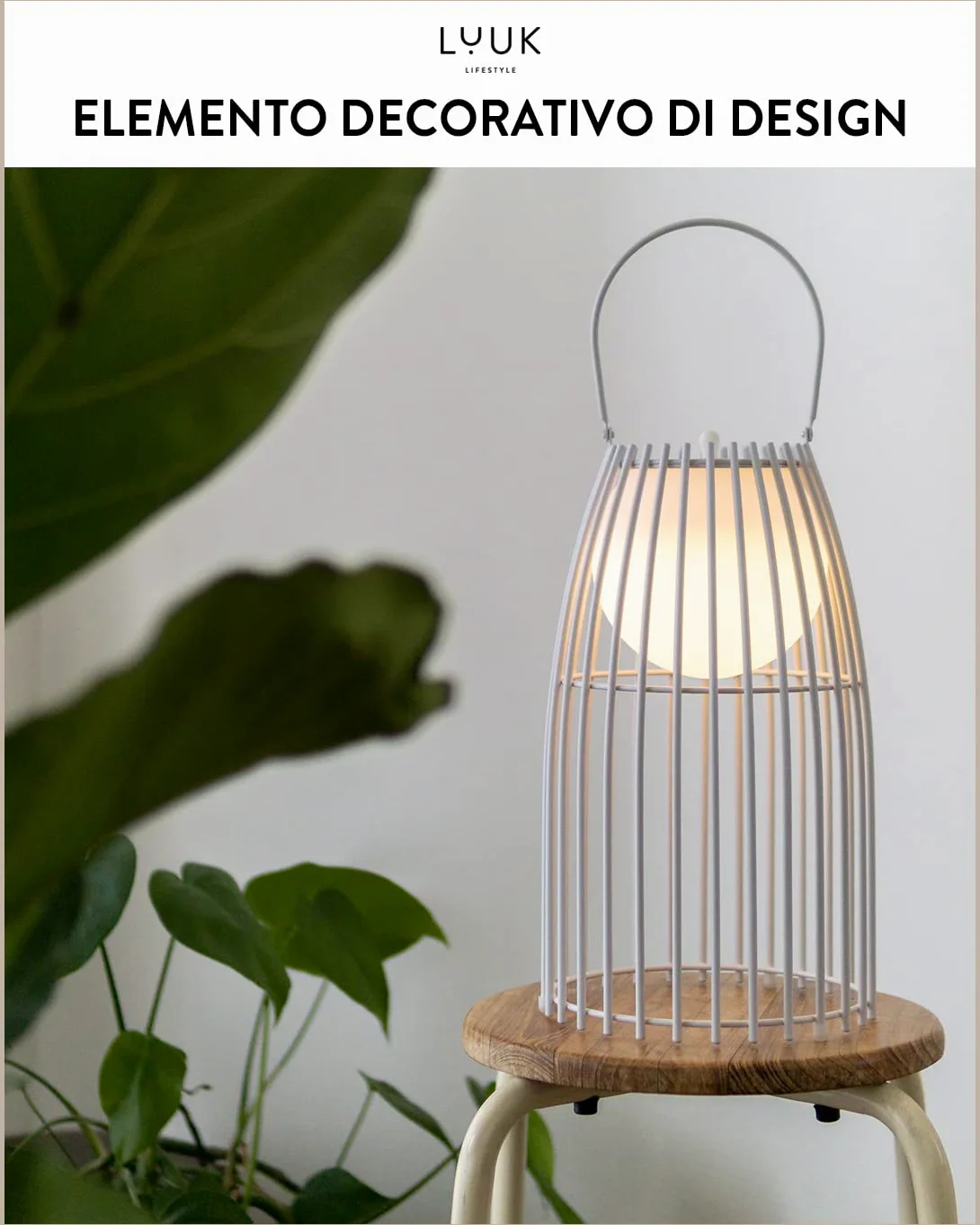LUUK LIFESTYLE Lampada senza fili a LED, luce per interni ed esterni, disegno formale, lanterna da tavolo, porta USB, nei colori nero, bianco, verde e arancione