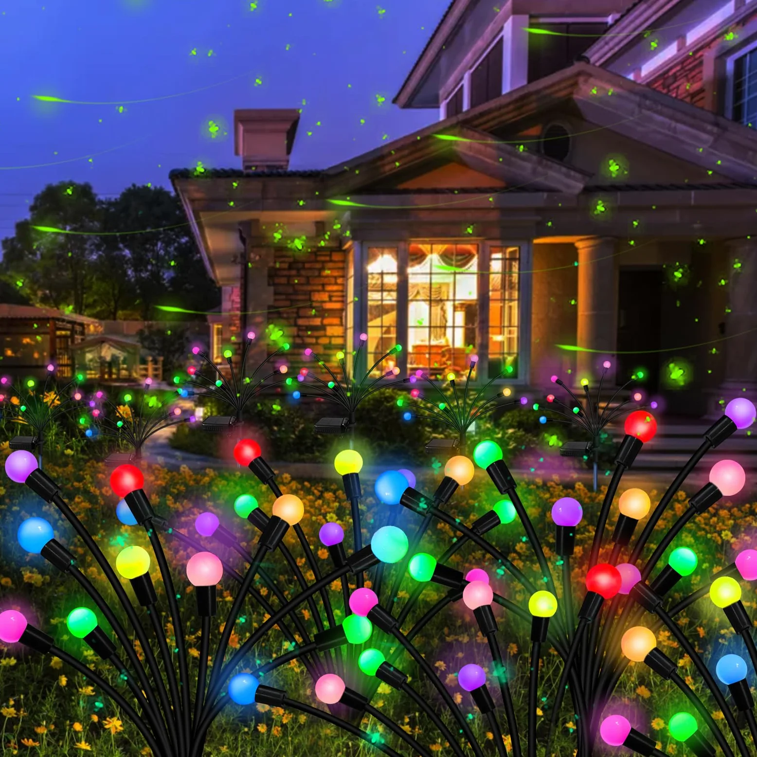 Luci solari da giardino per esterni, confezione da 60 luci solari a LED, impermeabili, ondeggiano dal vento, luce solare oscillante per cortile, patio, cortile, giardino, aiuola, vialetto, decorazione