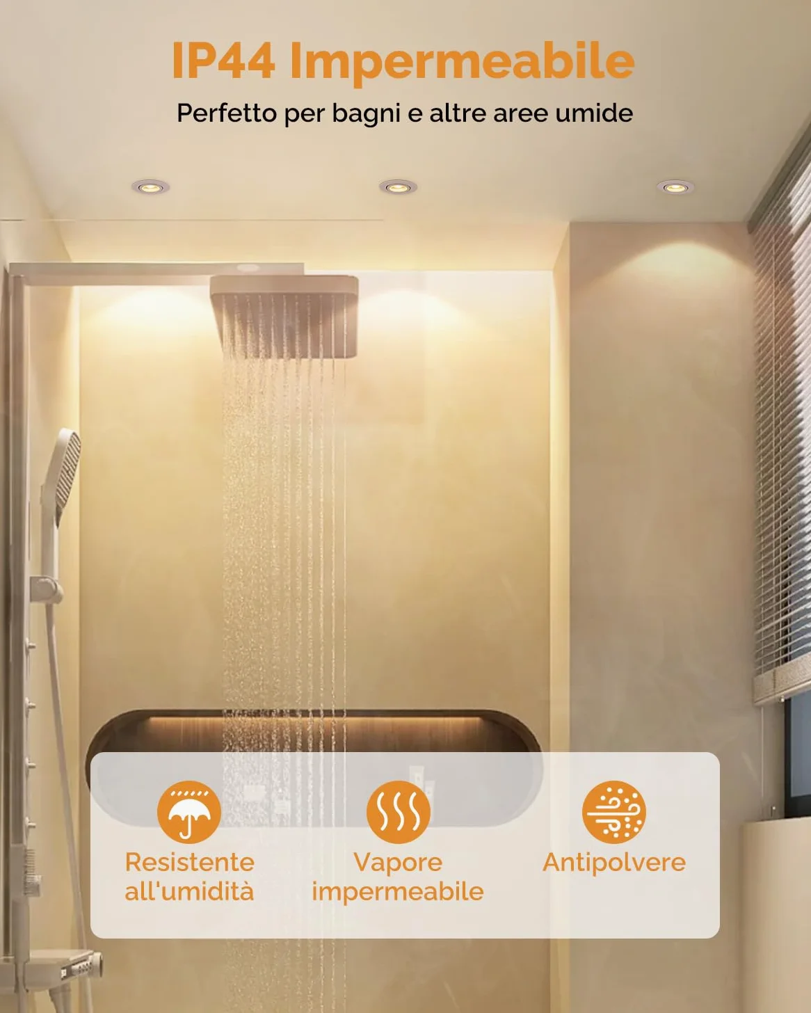 wowatt Faretti LED da Incasso per Cartongesso Dimmerabili 5.5W, Set di 12 | 600LM Luce Calda 2800K Luci da Soffitto Interno Orientabili, IP44 Luci da Soffitto Interno Ultrasottili per Bagno, Foro 68mm