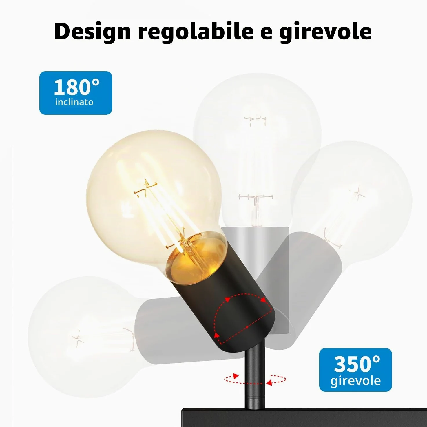 LVWIT Faretto LED Interno Nero, Lampadario Faretti con 5 Attacco E27, Faretti Soffitto Moderna, Faretti Orientabili per Barra, Salotto, Cameretta, Cucina,Corridoio Illuminazione (Senza Lampadina)