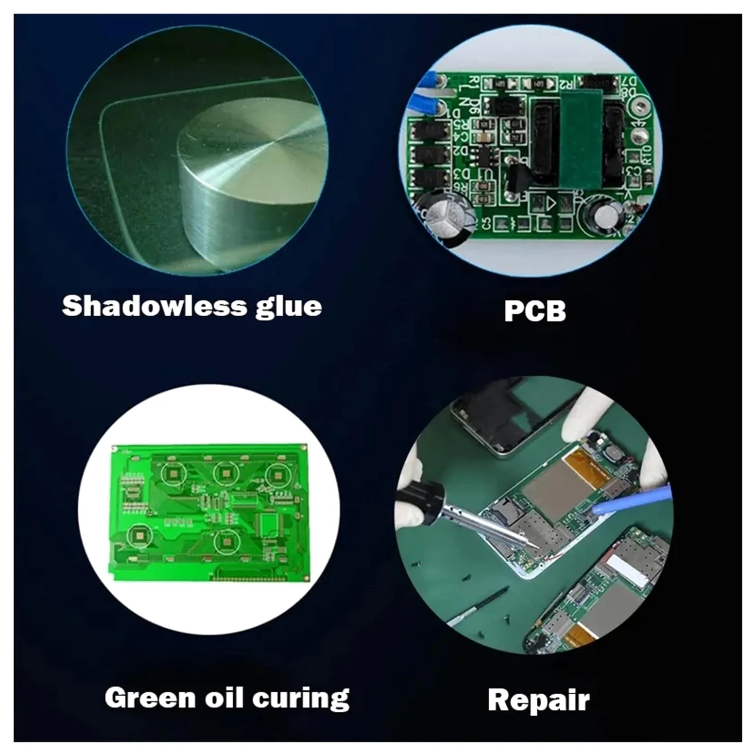 Lampada In Resina UV, Led ultravioletti UV regolabili da 100 W 405nm 365nm 395nm Lampada polimerizzante Colla epossidica Riparazione del circuito in resina di olio verde Polimerizzazione Della Resina