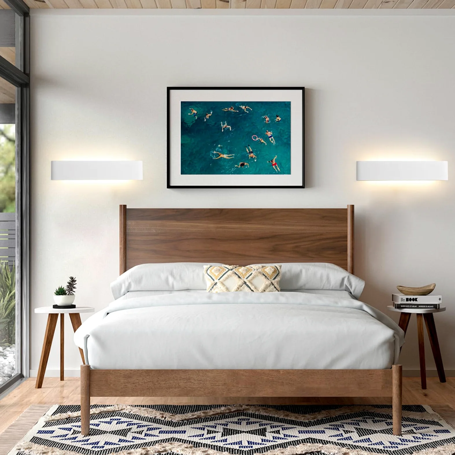 YCZM Applique da Parete Interno 24W,Lampada LED Parete Interni 3000K/4000K/6500K Temperature a tre colori opzionale,Applique LED da Parete Interno 38CM 2880LM,Lampada a Muro 4 Pezzi Bianco