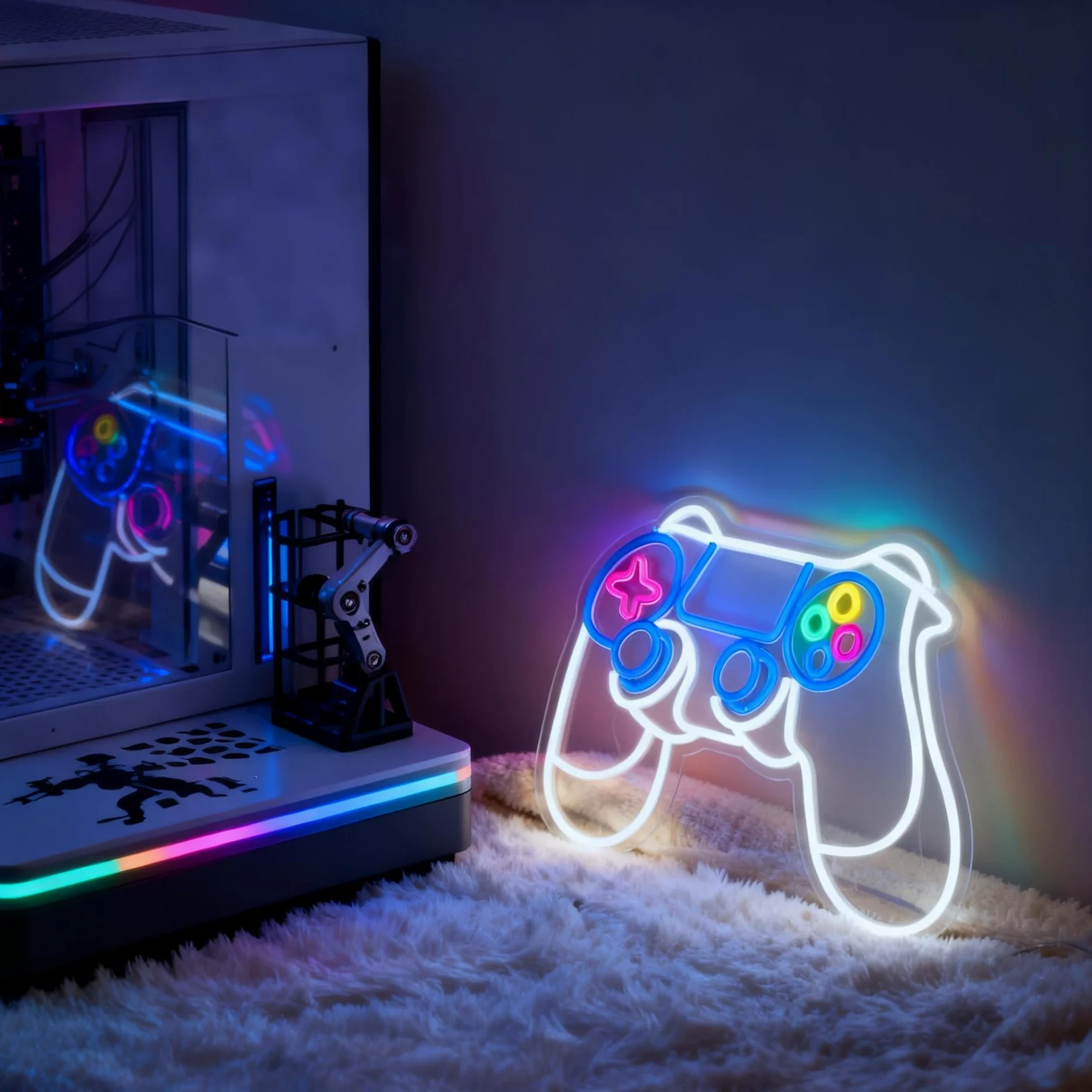 Cartello al neon con controller di gioco, luce al neon decorativa alimentata tramite USB, per sala da gioco, adolescenti, ragazzi, ragazze, camera da letto, soggiorno, tavolo da parete, decorazione a
