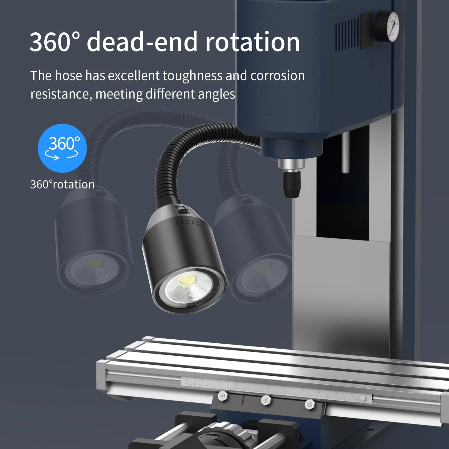 Luce a collo d'oca flessibile a led 500 lumen fissata con viti Lampada da lavoro per illuminazione industriale per macchine utensili e tornio