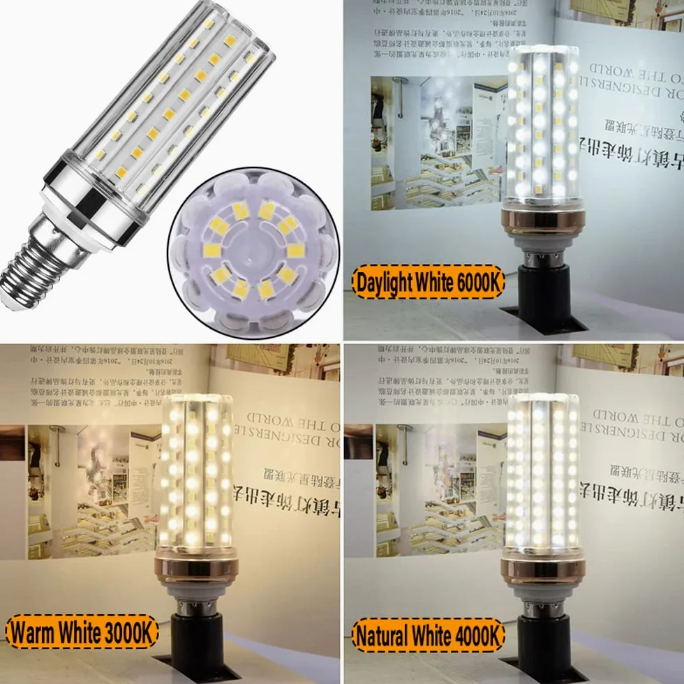 RYTM Lampadine LED, lampadina a mais con base E12/E14, 16 W 1000 LM, 20 W 1300 LM, equivalente a 160/200 Watt, 3000 K 4000 K 6000 K Non dimmerabile CA 85 V ~ 265 V (confezione da 10)