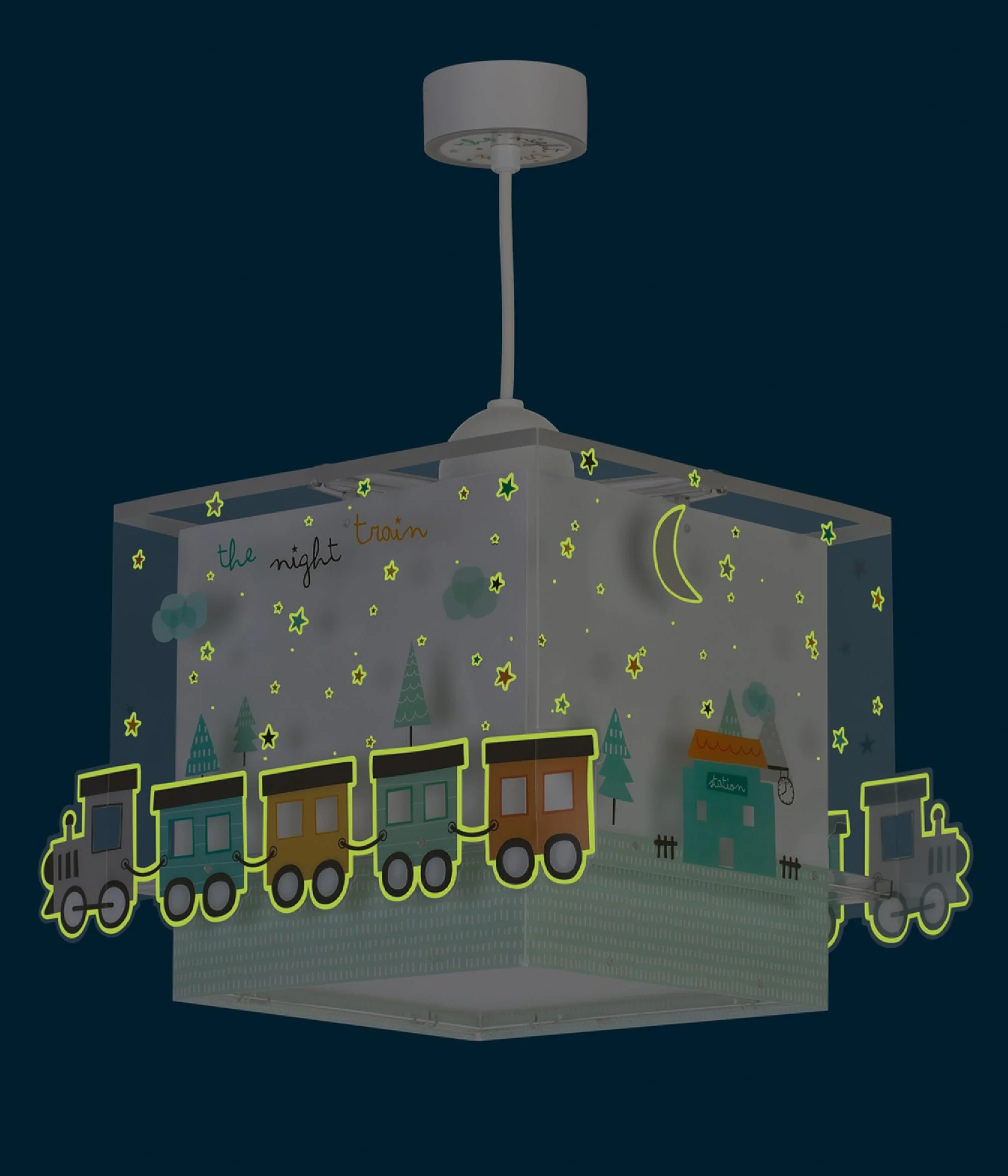 Dalber - Lampada da soffitto E-27, Il treno notturno, Multicolore, 24 x 32 x 21.5