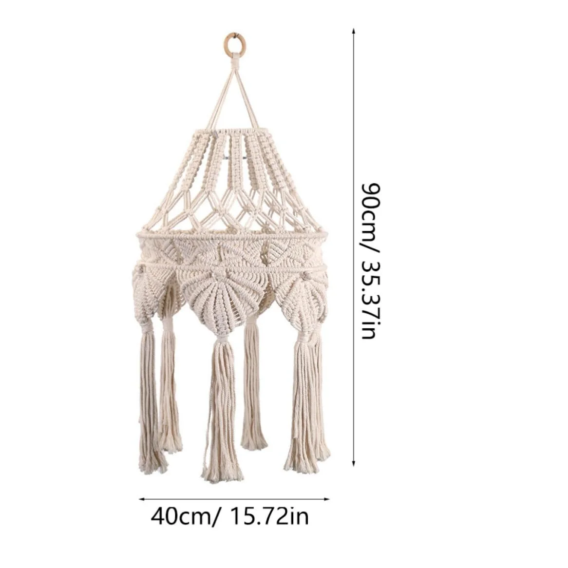 GANAZONO Coprilampada Intrecciato in Stile Boho Corda di Cotone, Paralume per Lampada a Sospensione, Adatto per Matrimoni e Decorazioni di Feste Stili multipli