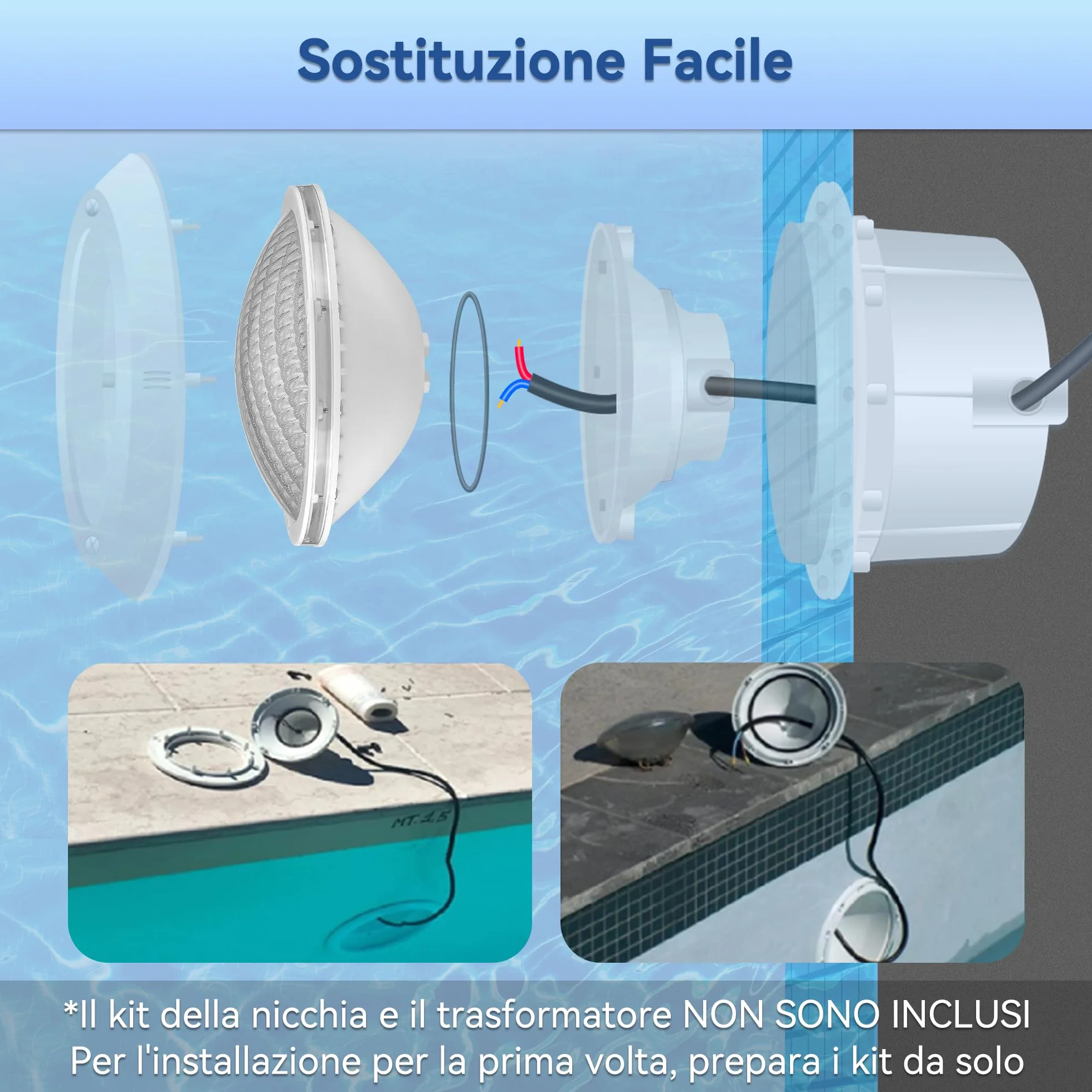 LyLmLe Led Piscina PAR56,20W Luce per Piscina Sincronizzatore RGB Esterno + Telecomando,Multicolore Subacquea a LED Illuminazione Impermeabile IP68,12V AC(2 lampada)