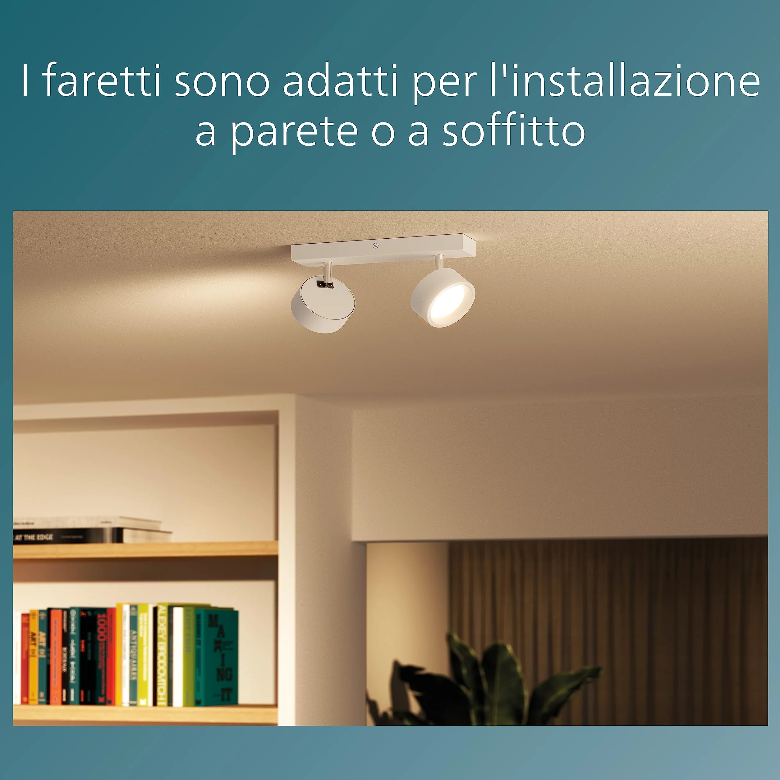 Philips LED Lampada a Faretto Bracia, Luce Calda, 5.5W, 2 Punti Luce, Orientabile, Bianco