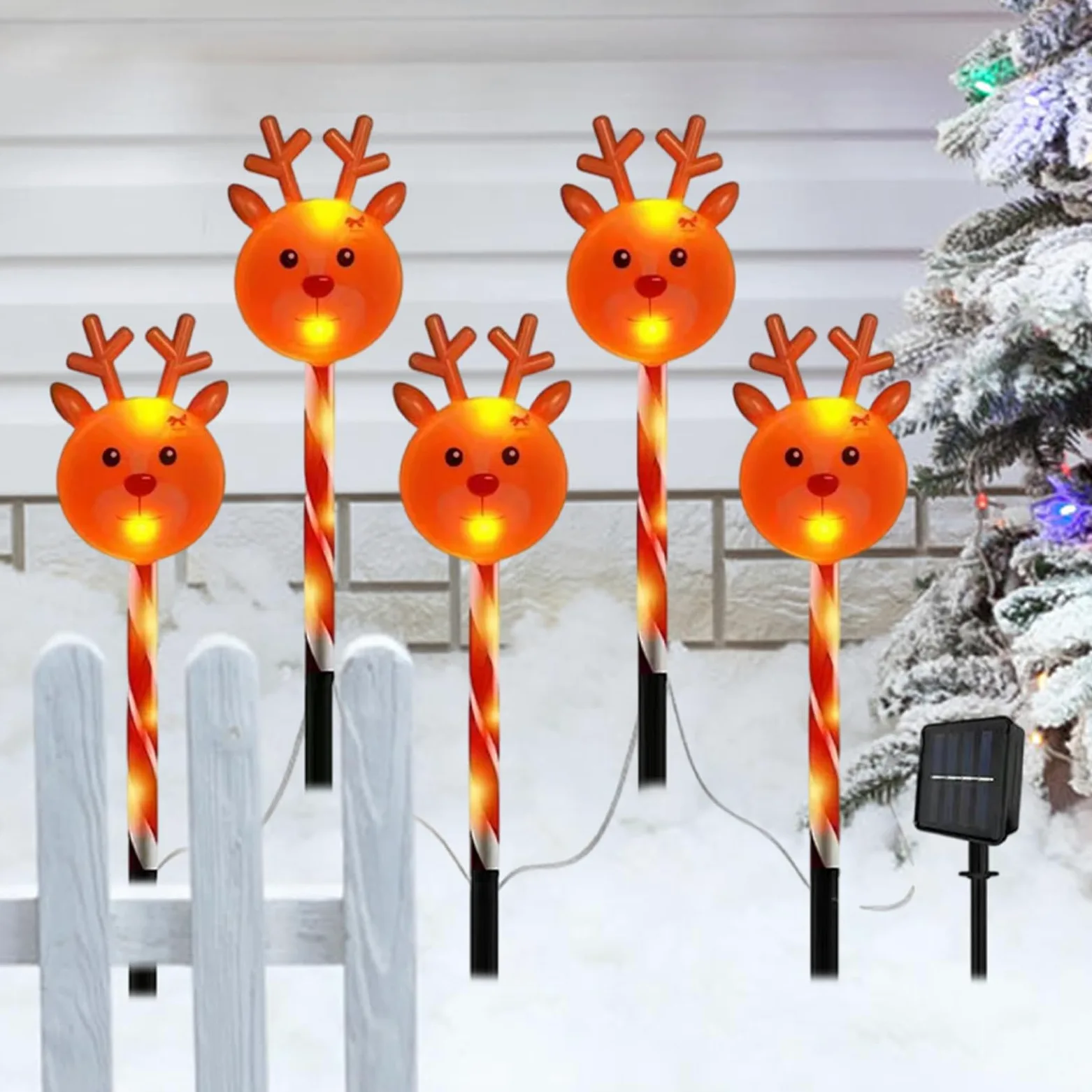 Paletti natalizi luminosi Decorazione paesaggistica regolabile ad energia | Illuminato per di Natale Per decor da festa, giardino, cortile, esterno, interno, prato