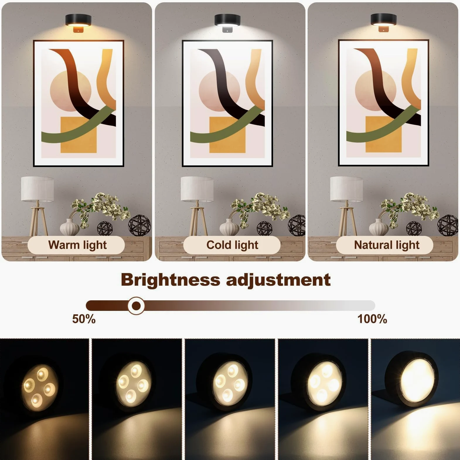 TTQ 4 luci magnetiche per quadri, funzionamento a batteria, con telecomando e timer dimmerabile, luce nera senza fili, decorazione per pareti, cornici e ritratti