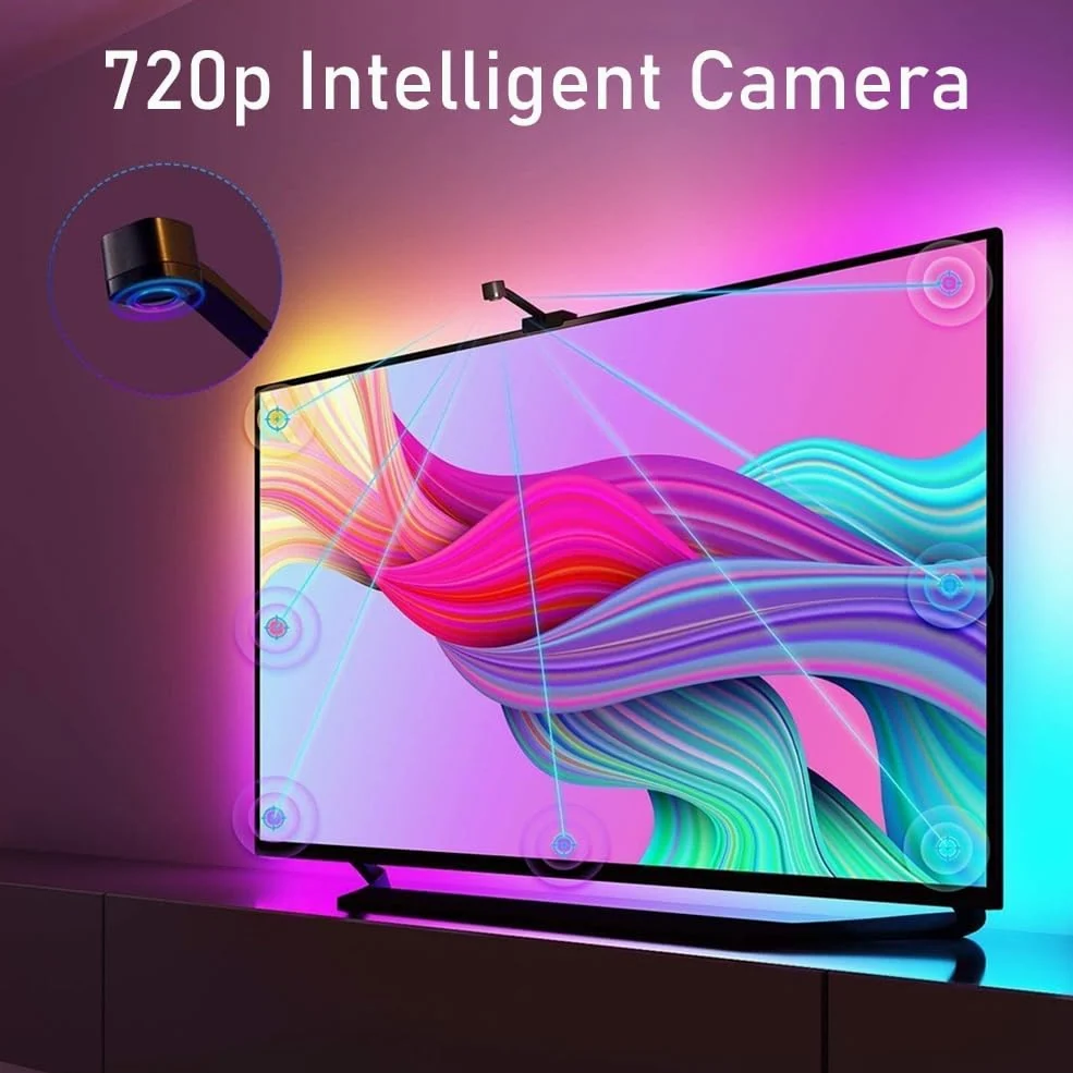 Striscia di Luci A LED Strisce LED Intelligenti Striscia Luminosa Dell'ambiente del Computer Sincronizzata con Lo Schermo del Suono E della Luce Adatto per TV da 55~65 Pollici