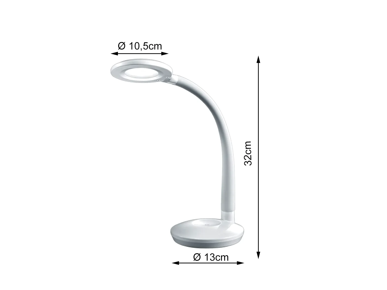 Reality R52721101 Cobra Lampada Tavolo, 1xSMD, 3 W LED, Bianco, 13x32x27 cm