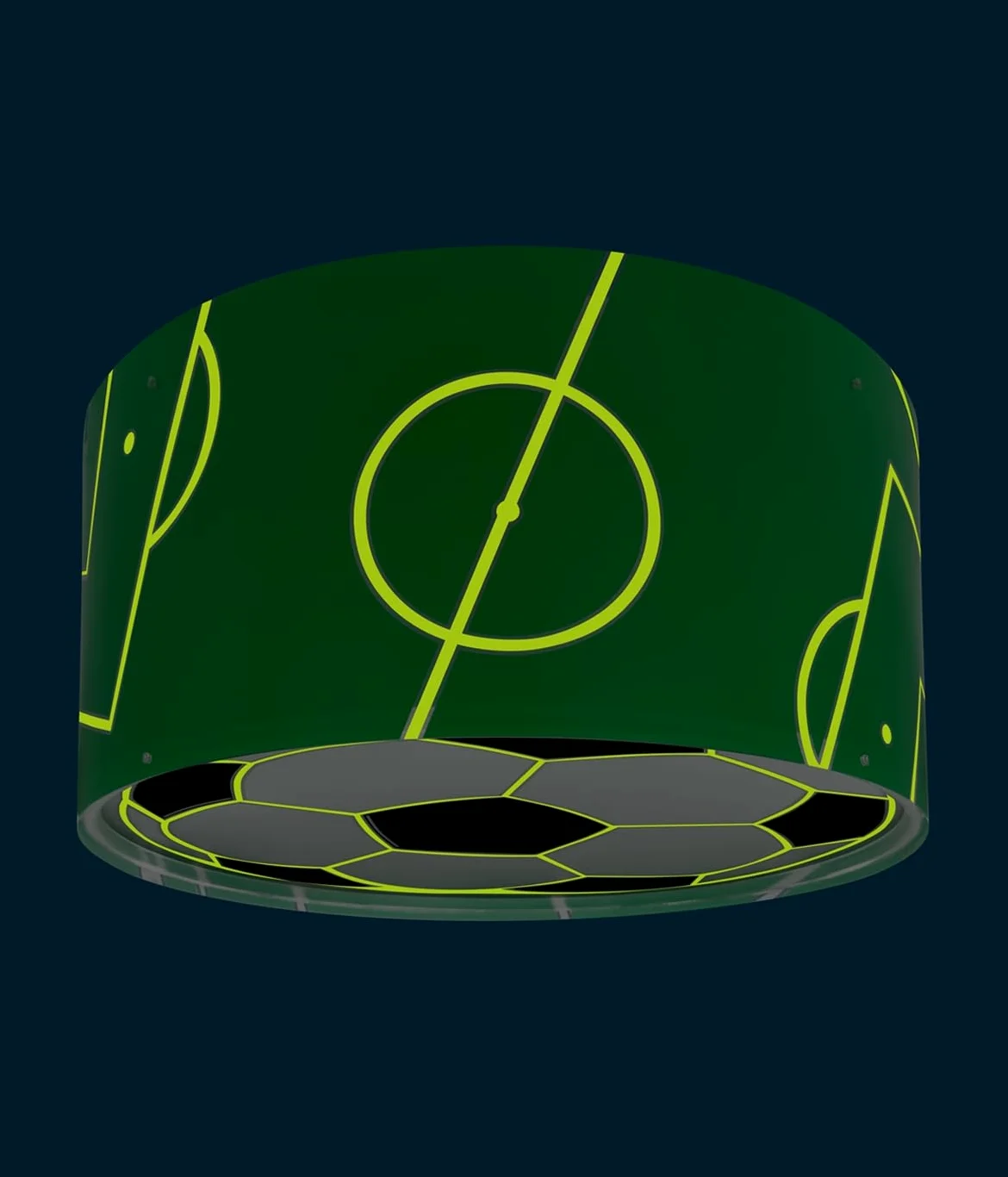 Plafoniera per bambini Dalber Football, Pallone da calcio, Sport, plafoniere per bambini, 41736M, E27-2 x 15W, verde