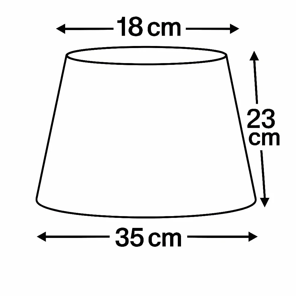 35 cm Paralume Cono, Tessuto di Cotone con PVC Bianco, Prodotto Artigianale, per Lampada da Tavolo, Piantana (Blu)