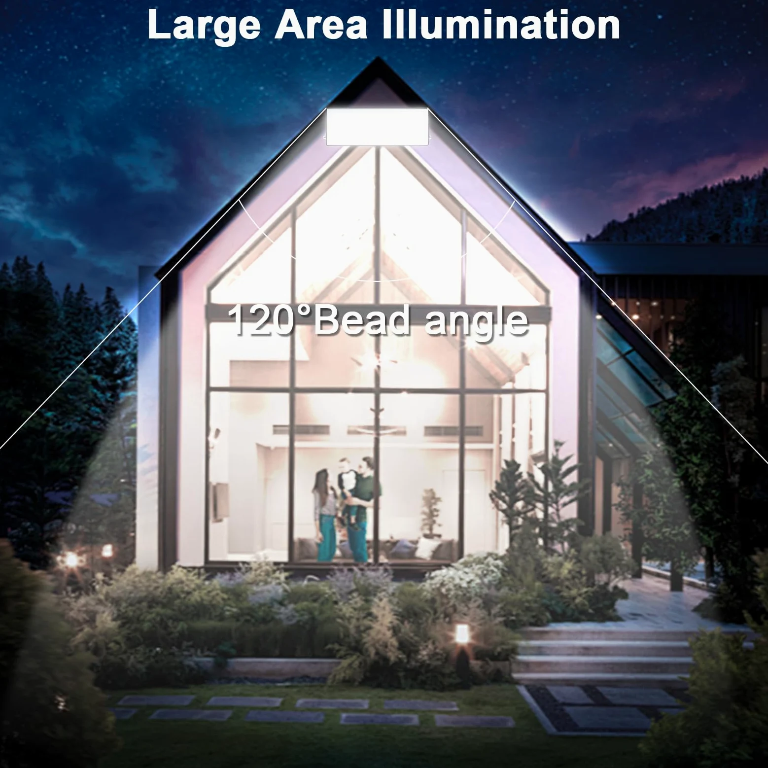 CREATESTAR 200W Faretto LED da Esterno, 24000LM Super Luminoso Proiettore LED da esterno, 6500K Luce Bianco Freddo, IP66 Impermeabile Faretti LED per Giardino, Garage, Stadio, Campo Sportivo