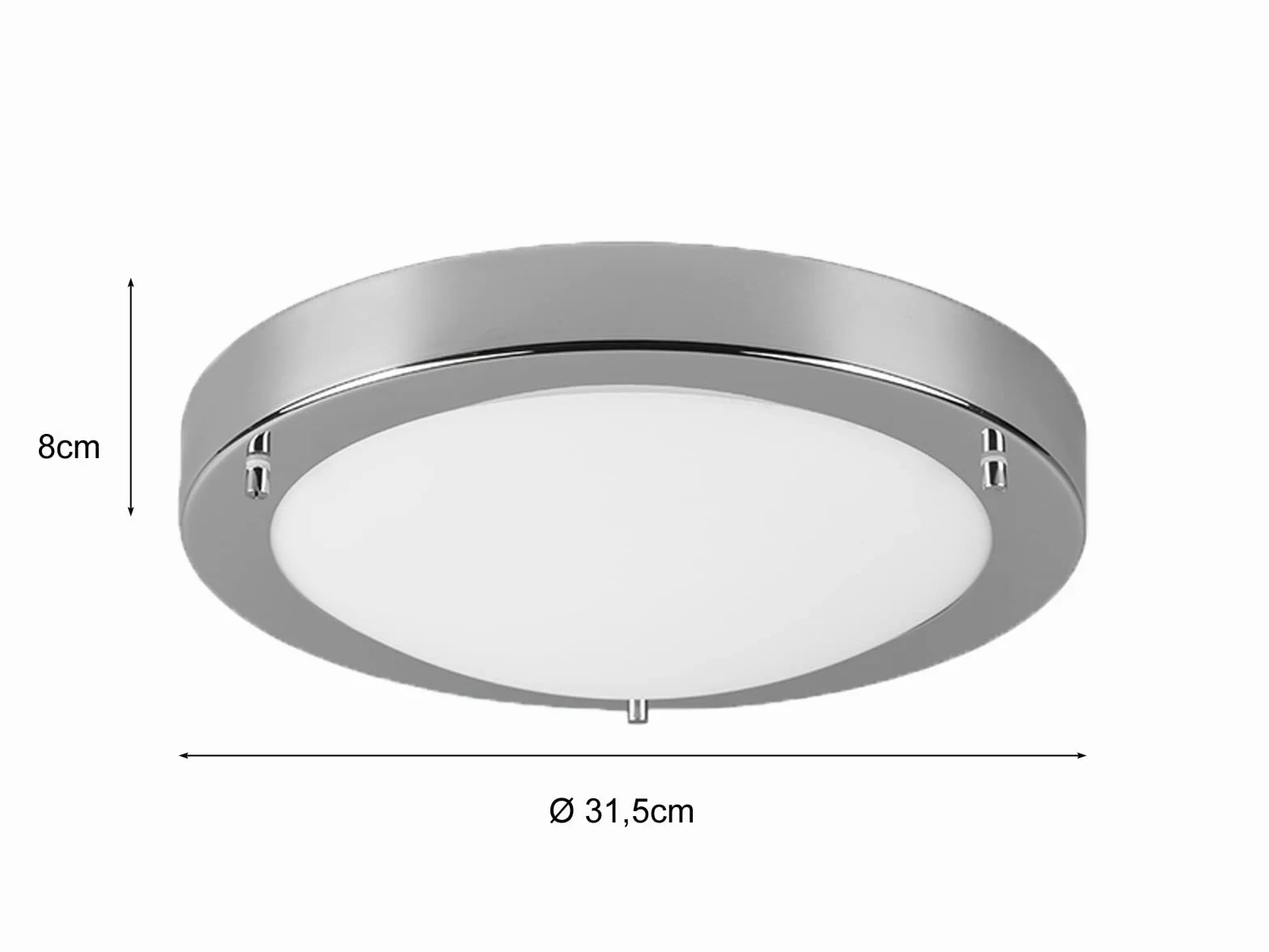 Trio 6801011-06 Condus Plafoniera, 1x60 Watt, Cromo/Bianco, 31.5 cm