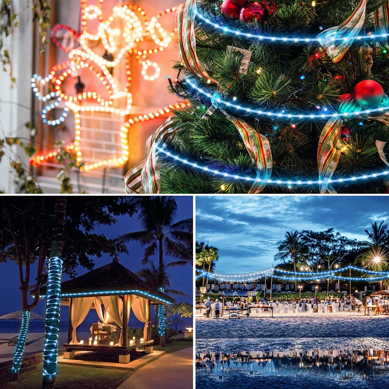 Forever Speed 10M Tubo Luminoso LED Flessibile Bianco Freddo per Esterni e Interni Decorazione per Natale, Matrimonio, Vacanze, Giardino, Tetto e Illuminazione IP65