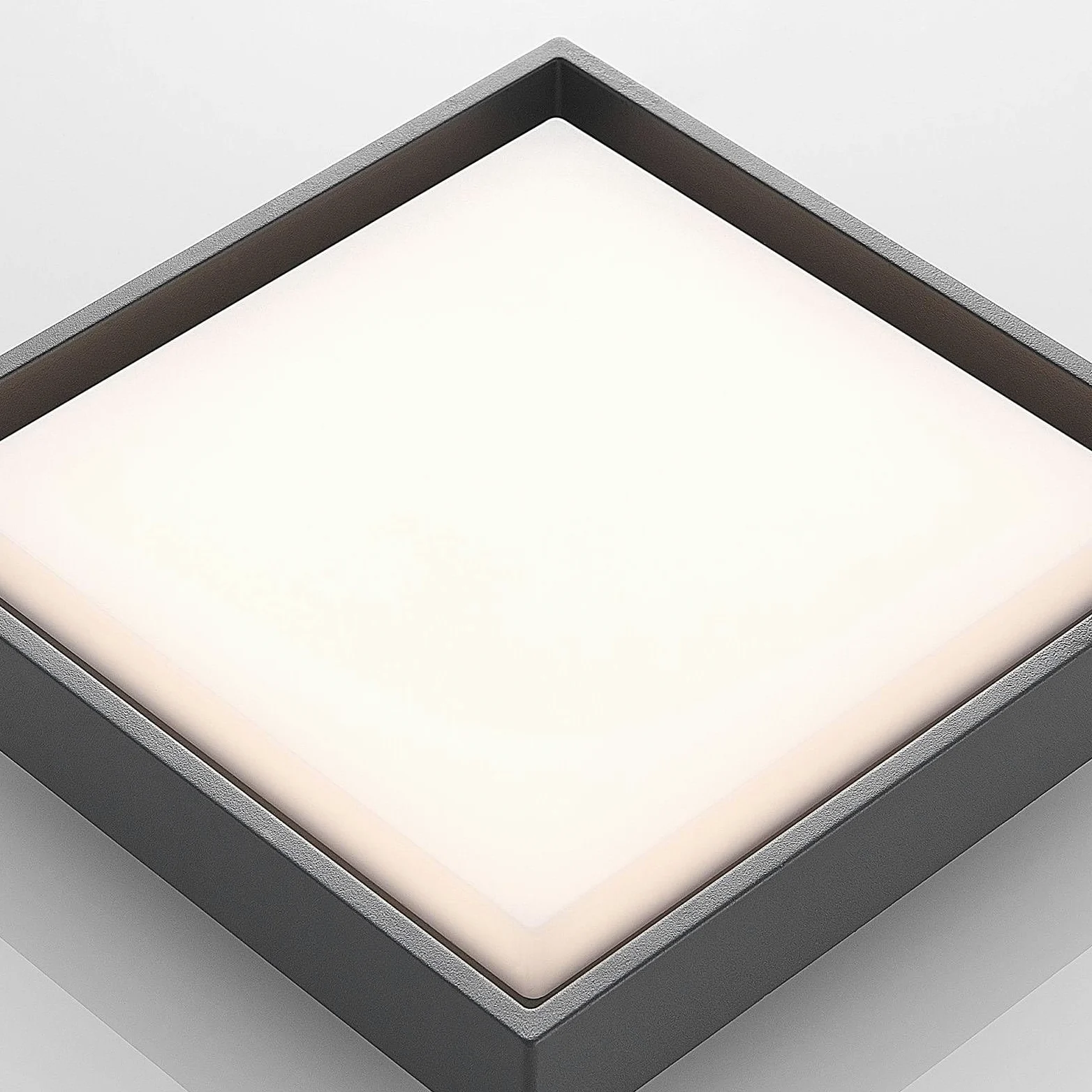 Lucande Plafoniere LED (Moderno) colore Grigio, in Alluminio lampadina inclusa lampada da esterni per giardino terrazzo balcone e casa plafoniera