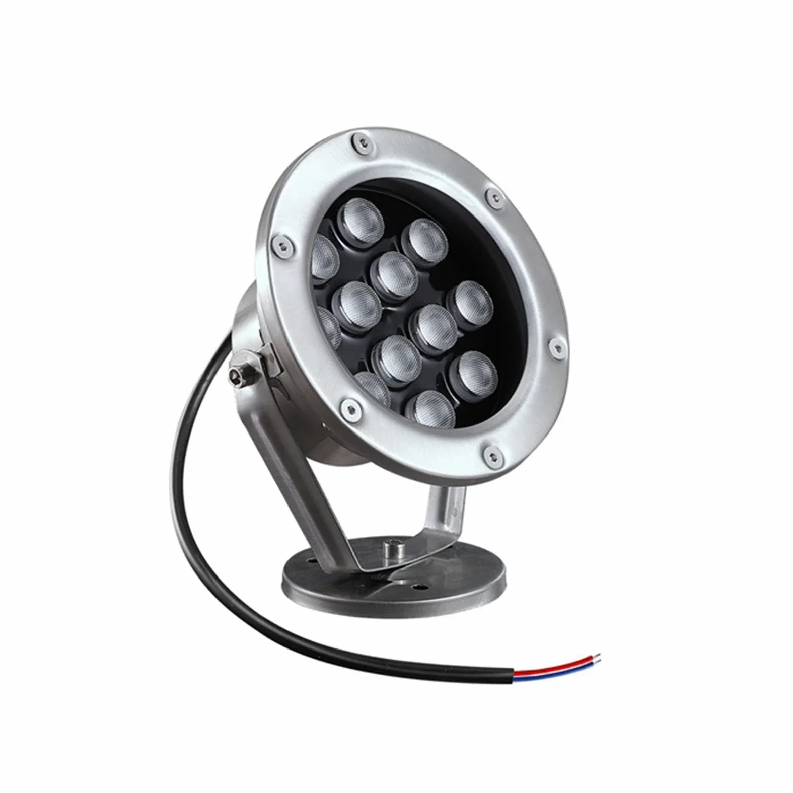 All'aperto LED Luci Subacquee Ruotabile Basso Voltaggio 12/24V Faretto Subacqueo IP68 Impermeabile Acciaio Inossidabile Luci del Laghetto per Fontana Acquario Illuminazione del Paesaggio