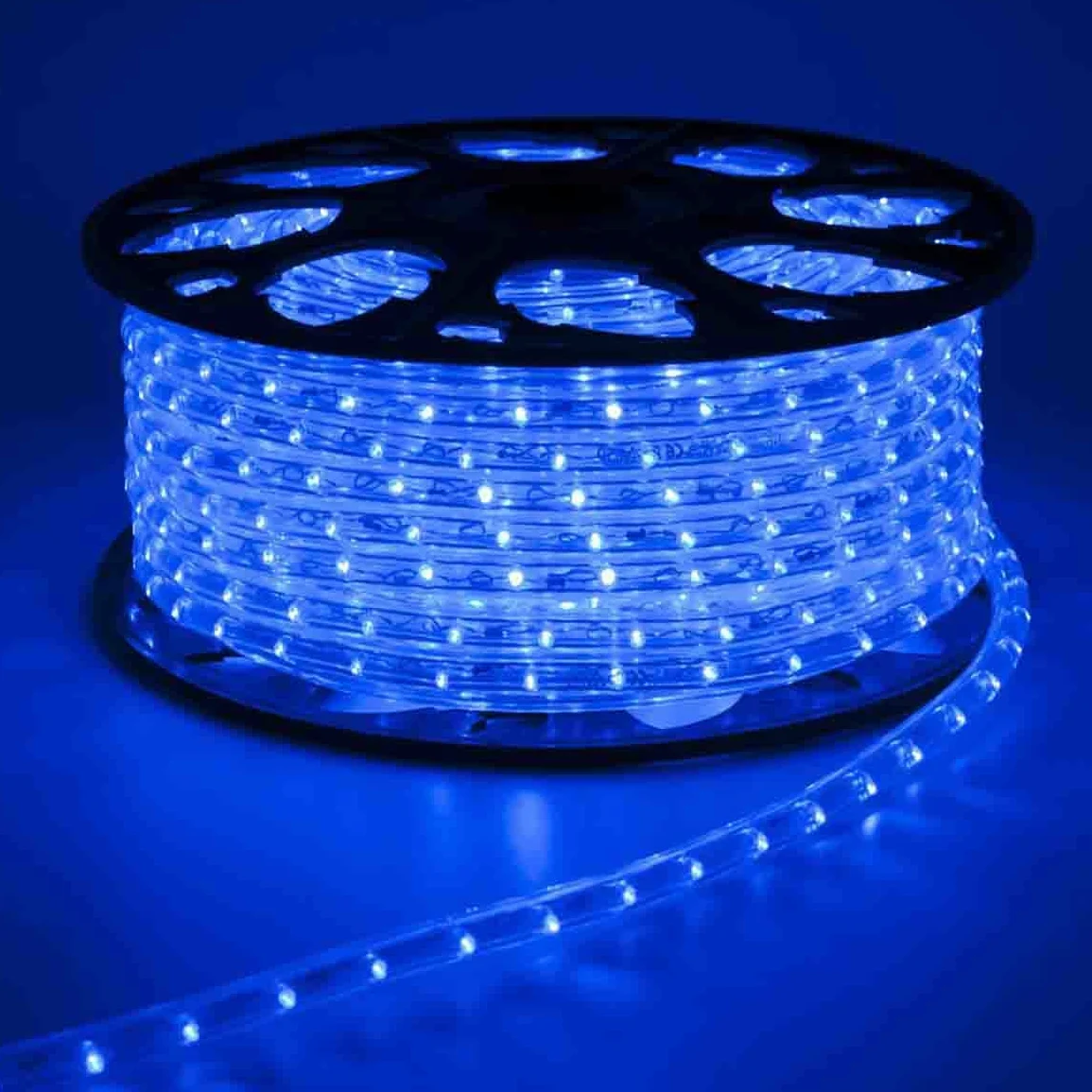 Bobina 50 metri TUBO LED luminoso luce Blu 220v IP65 LUCE FISSA 2pin