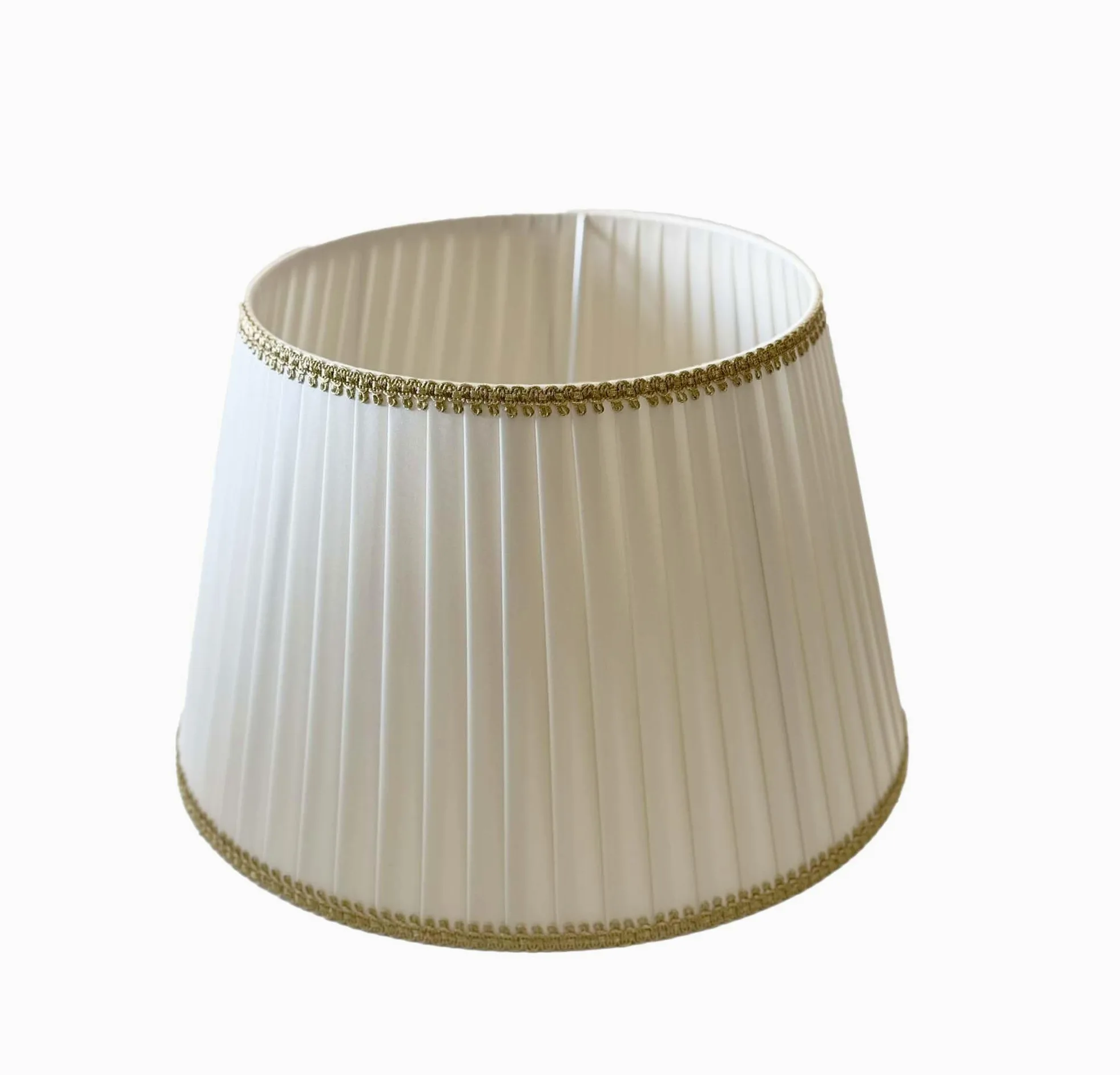 Paralume impero avorio 40cm pongè plissettato, ricambio per lume, piantana, lampada