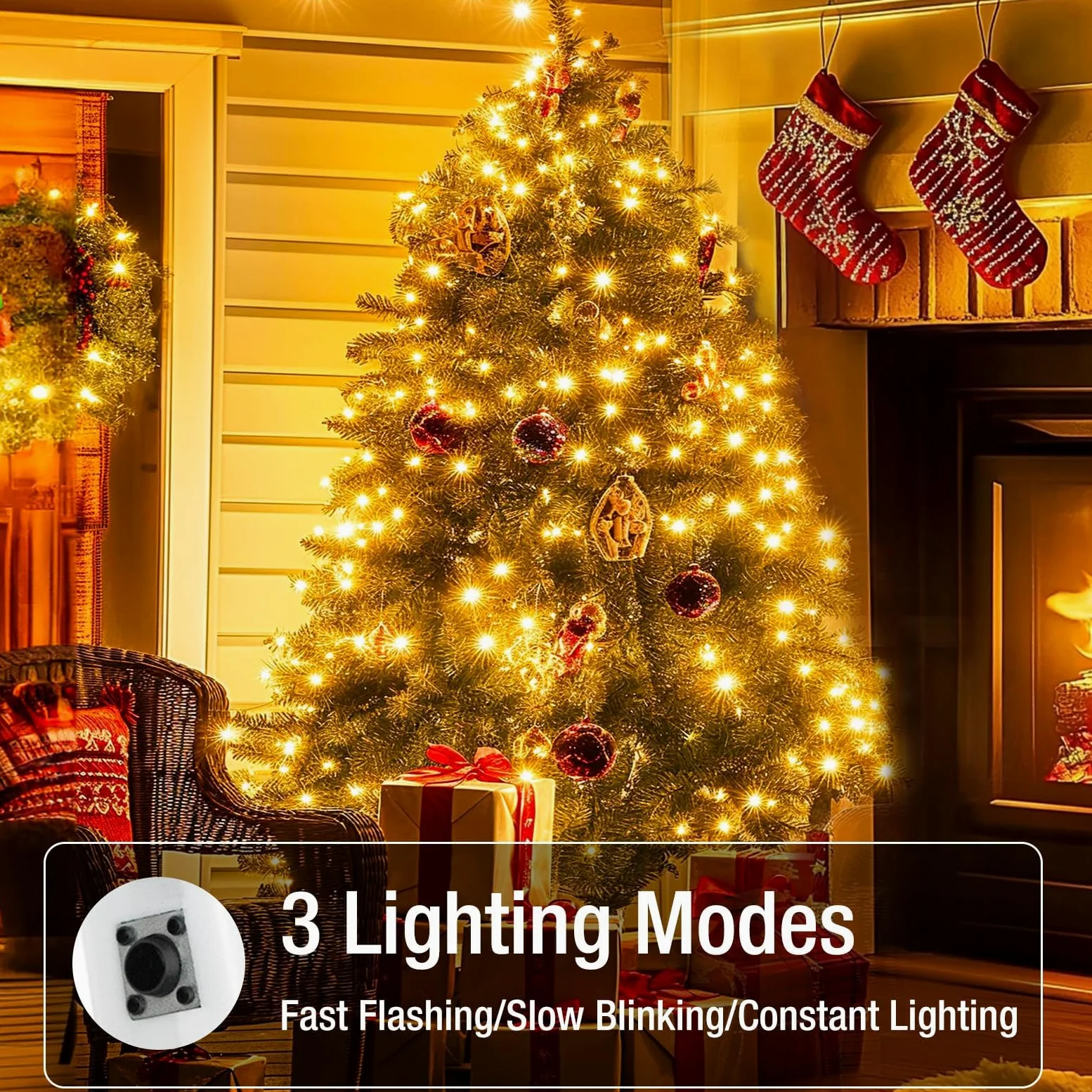 Confezione da 50 luci a batteria, 20 luci a LED scintillanti, 3 modalità, impermeabili, per barattoli, vasi, fai da te, feste, matrimoni, Natale, colore bianco caldo