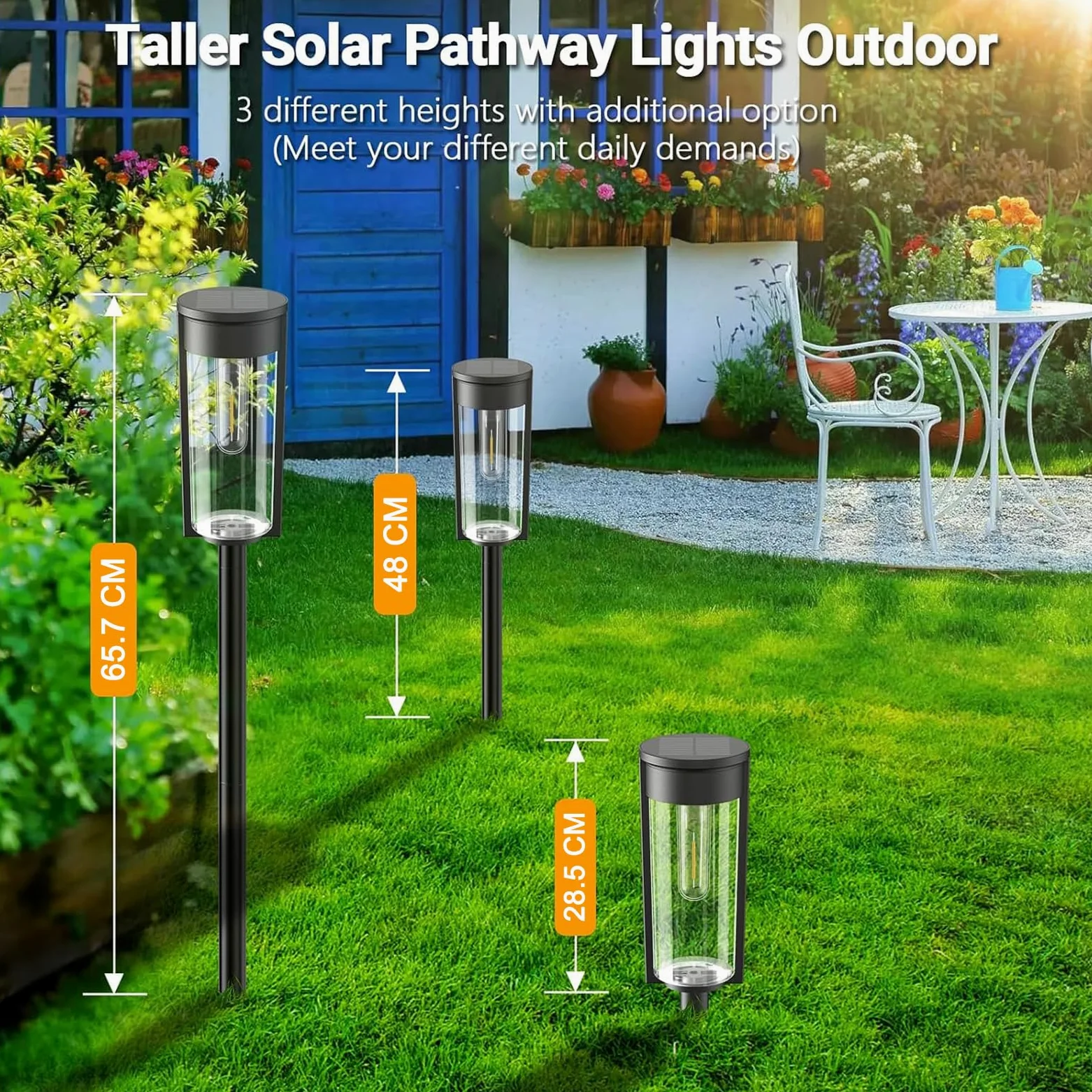 RECHOO Lampade Solari per Esterni da Giardino, 4 Pezzi di Lampade Solari Vintage per Esterni con Luminosa Luce Bianca Calda, Batteria da 1000mAh, IP65 Impermeabile, Lampade Solari per Esterni per