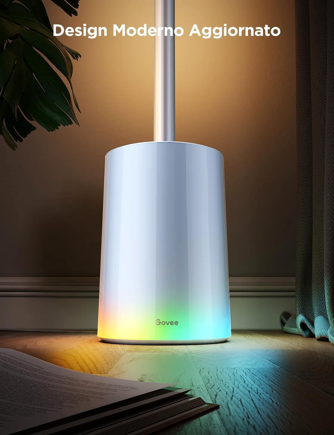 Govee Lampada da Terra RGBIC, Luci LED Compatibile con Alexa e Matter, 152cm Luci Dimmerabile con Telecomando e APP, Sinc Musica, 82 Modalità Scena, Lamp Comodino, Camera da Letto e Salotto, Grigio