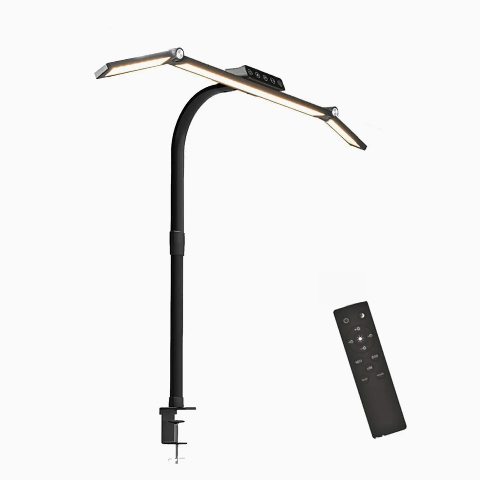 Lampada da scrivania a LED a braccio lungo con morsetto Lampade da tavolo a LED dimmerabili sensibili al tocco da 24 W for architetto da ufficio con Ctonroller remoto for lo studio