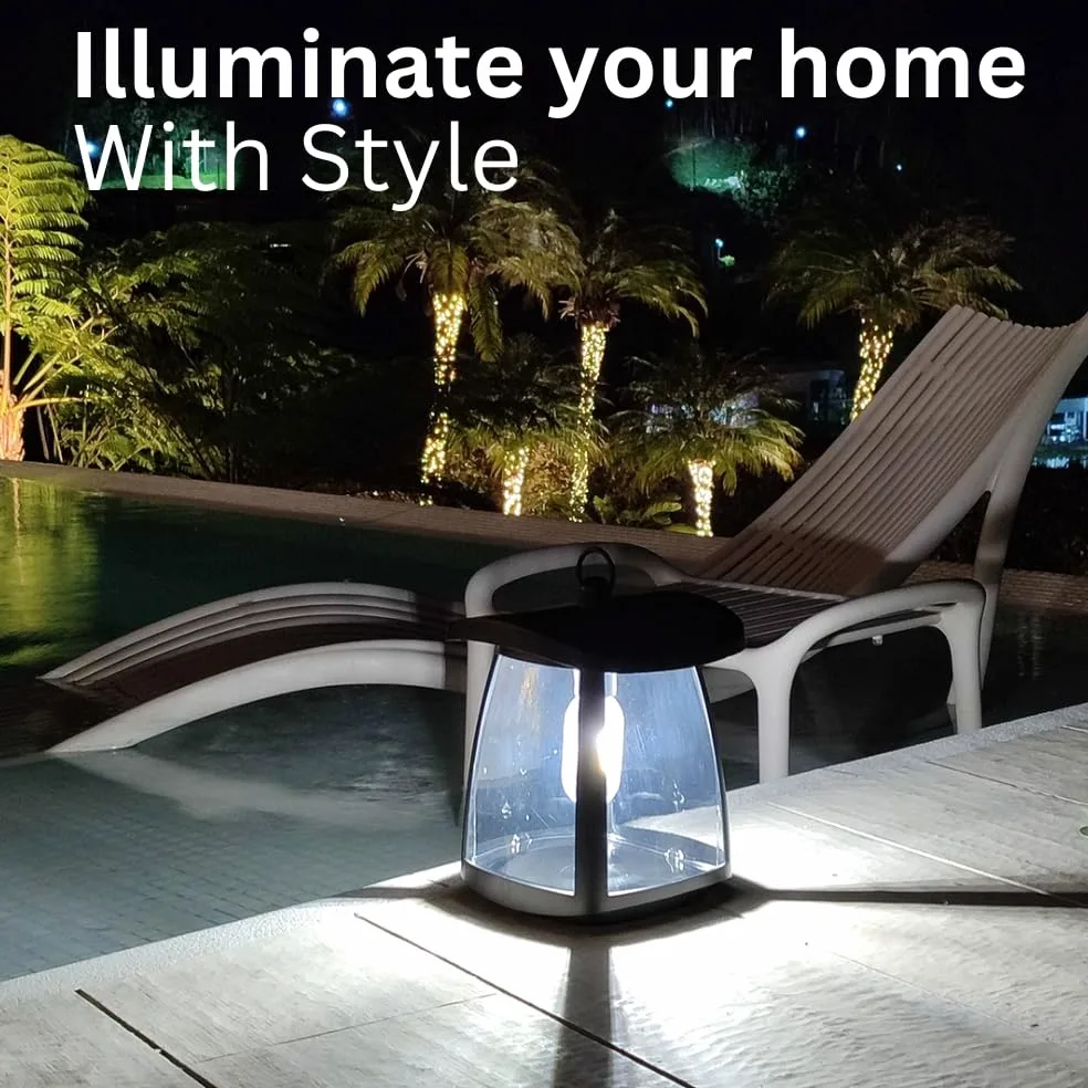 Torcia solare a LED in alluminio da 350 lm, impermeabile IP65, controllo touch, 4 modalità di illuminazione, lampada solare per esterni per cortili e campeggio. Regolabile per appendere alla lampada