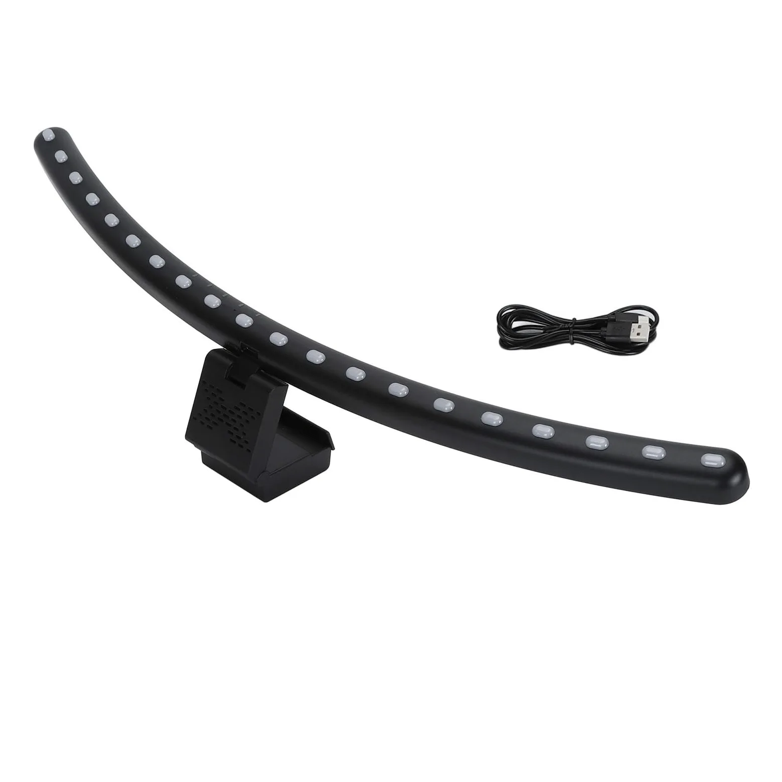 Naroote Barra Luminosa per Monitor a LED, Lampada da Scrivania Curva per la Cura degli Occhi, Lampada Touch Alimentata Tramite USB Ad Angolo Regolabile con 3 Temperature di Colore e Attenuazione