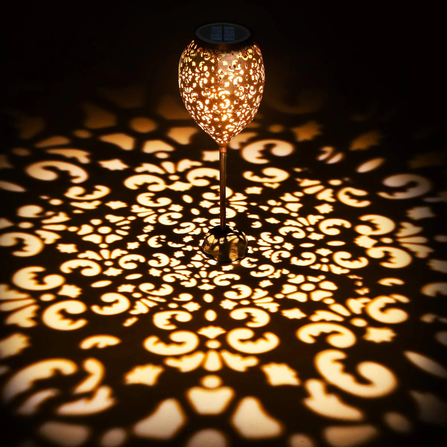 JOYCREATOR Lampade solari in metallo per esterni da giardino, 6 pezzi, luci solari per esterni, IP65, impermeabili, vintage, da giardino, a energia solare, regolabile in altezza, con picchetto per