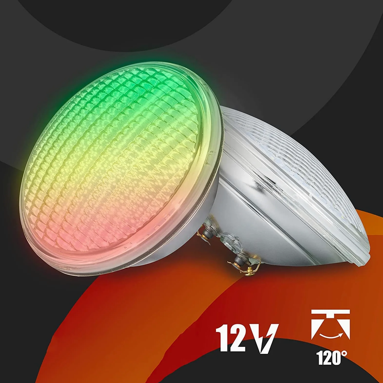 Faretti per Piscina PAR56 Faretto Subacqueo Incasso 12V AC Dimmerabile Multicolore Sincronizzare Impermeabile IP68 per Piscina(12W)