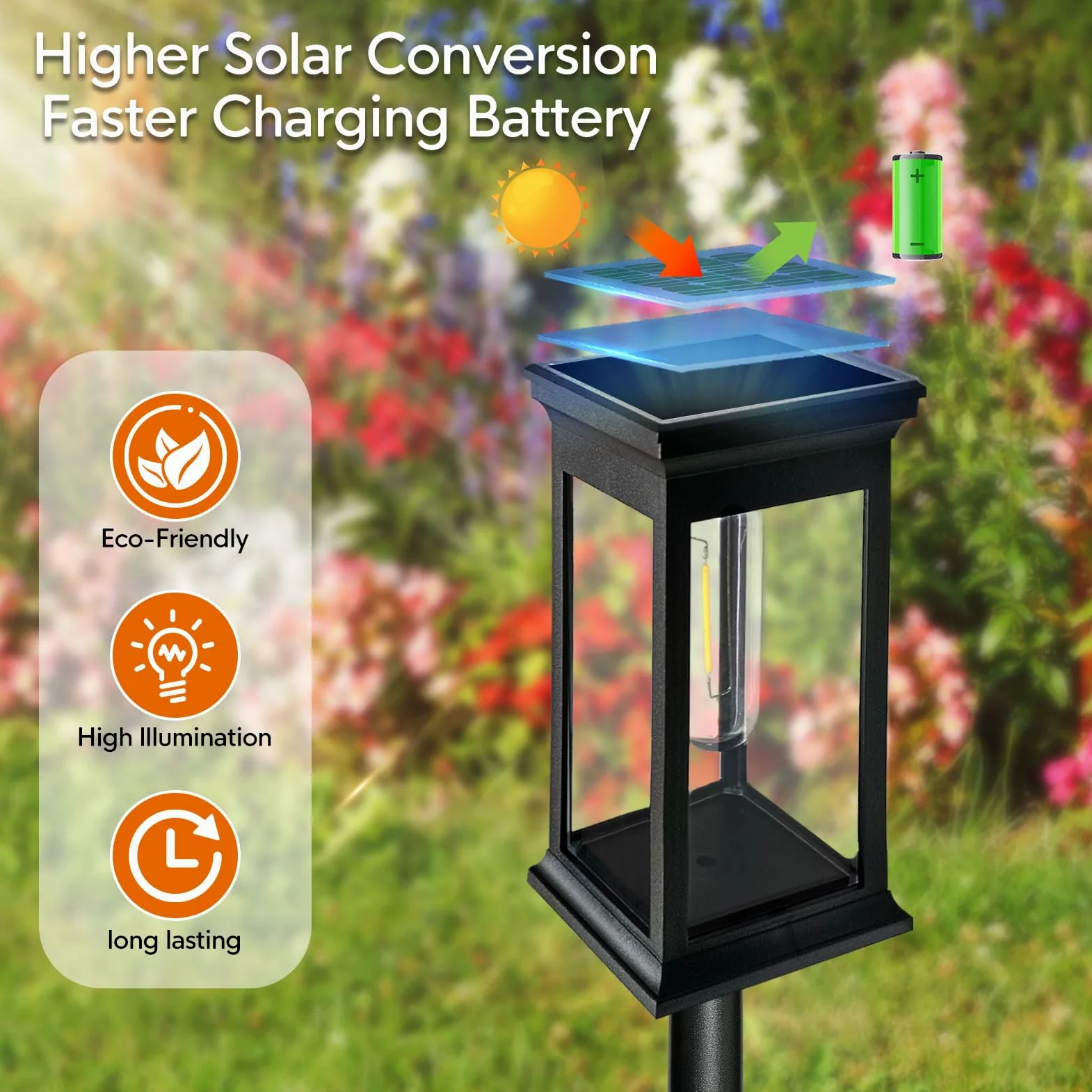 Chedin 6 lampade solari per esterni da giardino, impermeabili, illuminazione per esterni, luci solari a LED, luci da giardino, balconi, giardini, sentieri, prati
