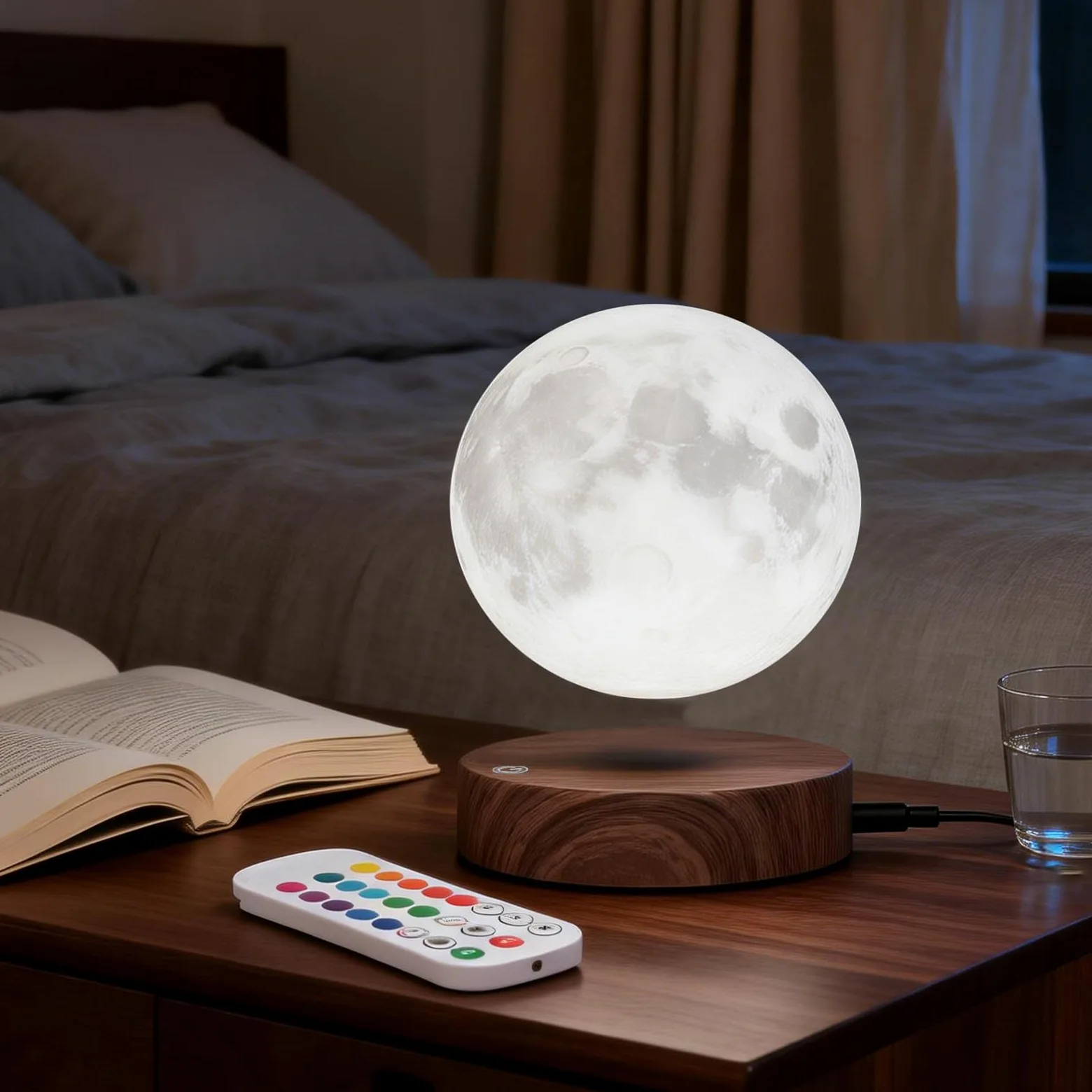 Lampada lunare levitante,Lampada lunare galleggiante 3D LED Magnetico, Regali di Natale per Bambini Lover Friends Office Home Decor-6inch