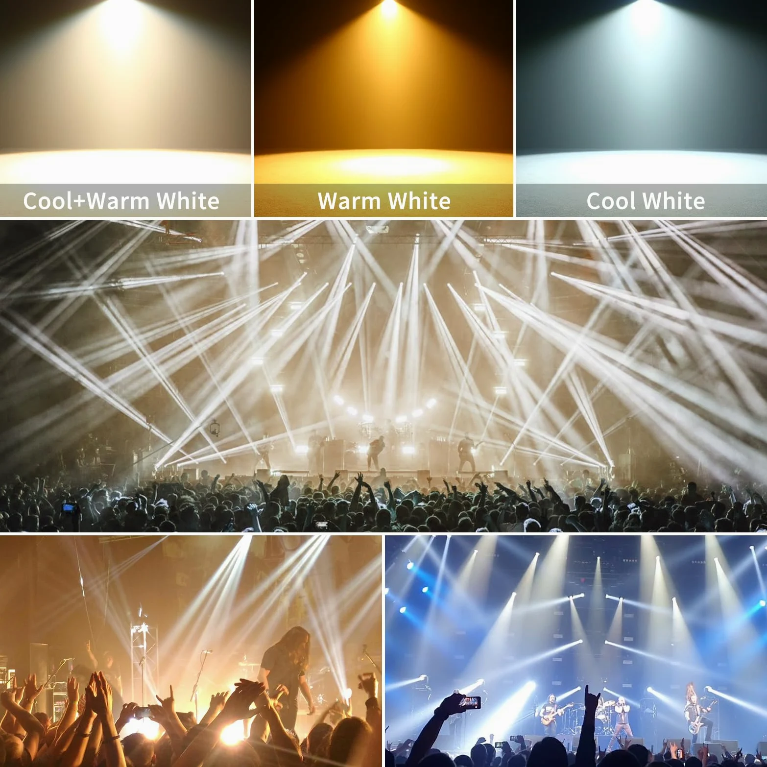 4PCS 100W COB Par LED Luce da Palcoscenico Bianco Freddo/Caldo, Luci Palco Par LED con DMX512 Master-Slave, Faretto stroboscopico per Fotografia, Chiesa, Compleanno, Matrimonio, DJ, Discoteca