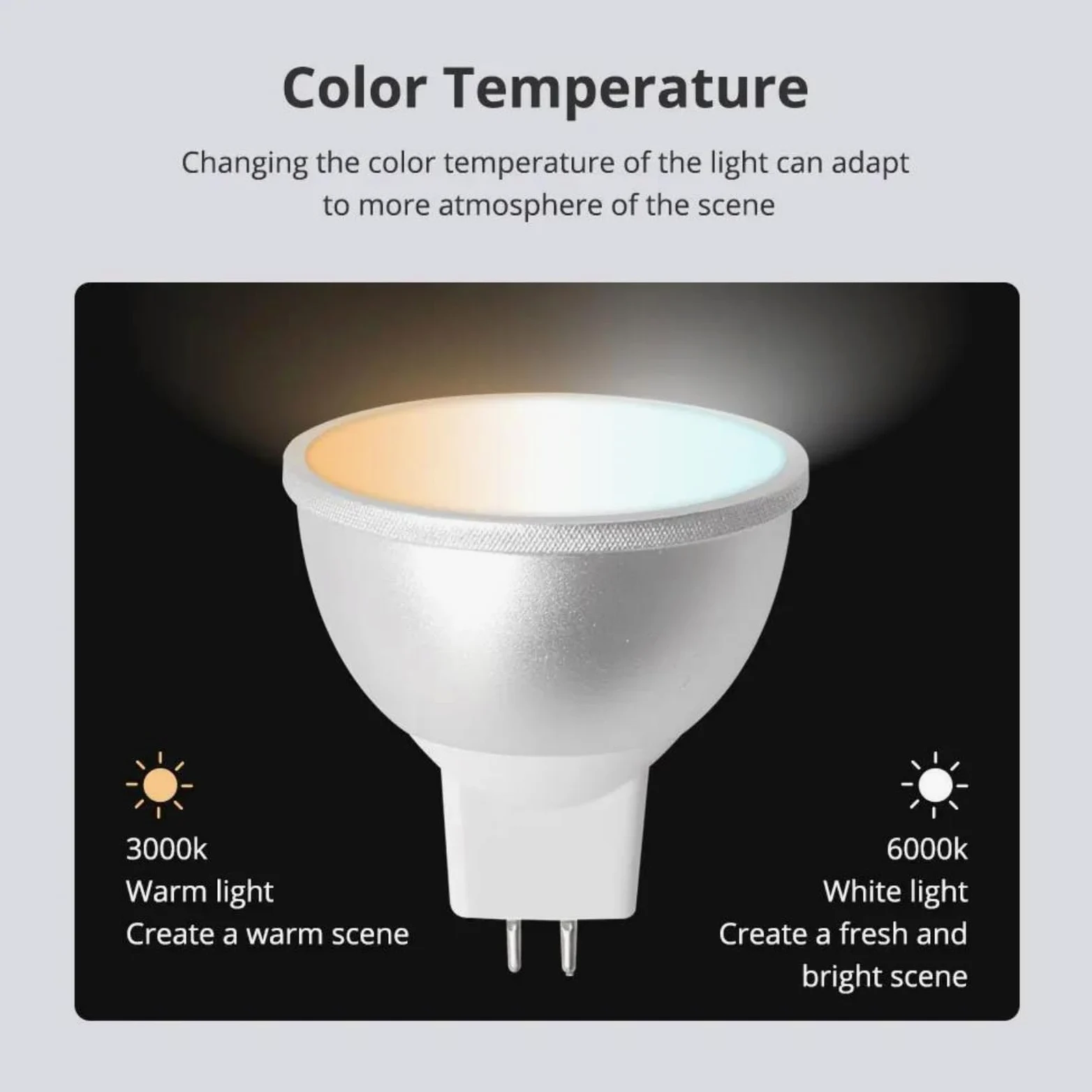 6 Pezzi 12V MR16 5W Lampadina LED Spotlight Intelligente RGBCW Dimmerabile Funziona con Tuya Alexa Google Home