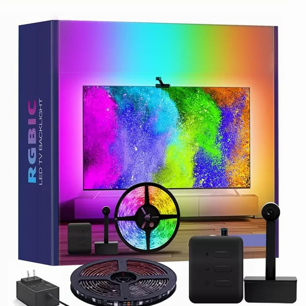 Striscia di Luci A LED Strisce LED Intelligenti Striscia Luminosa Dell'ambiente del Computer Sincronizzata con Lo Schermo del Suono E della Luce Adatto per TV da 55~65 Pollici