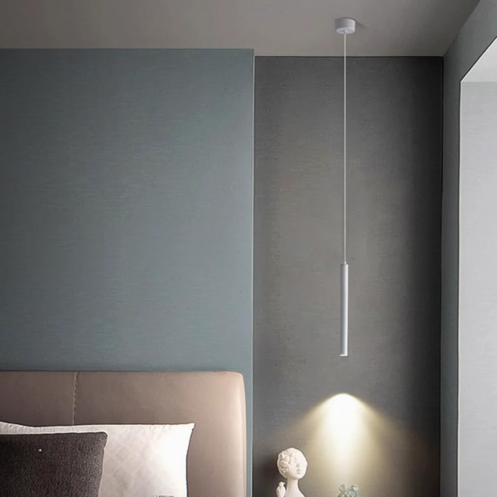 2 Pezzi Lampada a sospensione LED Lampadario Moderno Design Minimalista Lampada da soffitto LED Bianco Plafoniera Alluminio per Sala da pranzo Camera da letto Soggiorno Ristorante