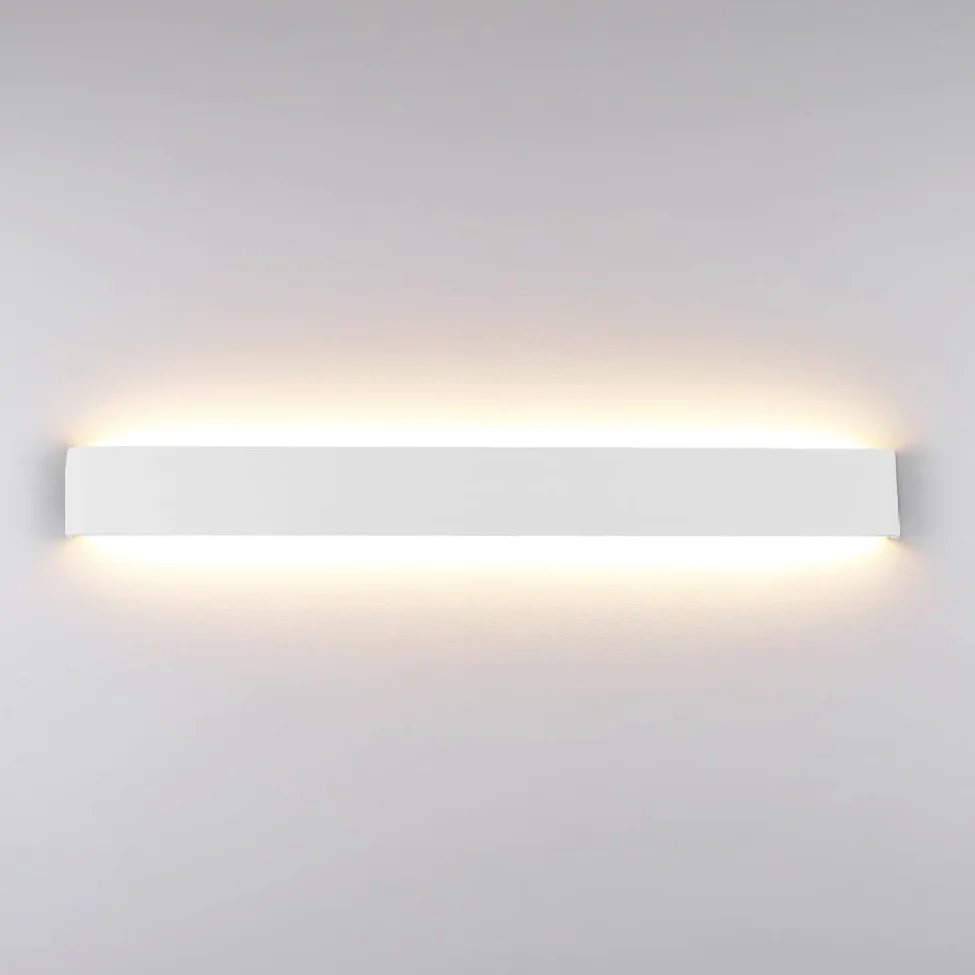 Klighten Lampada da Parete LED Interno 30W, 91cm Applique da Parete Alluminio Moderne, Lampada Muro Up Down per Soggiorno, Camera da Letto, Corridoi, 3000 Lumen, Bianco Caldo 3000K, Bianco